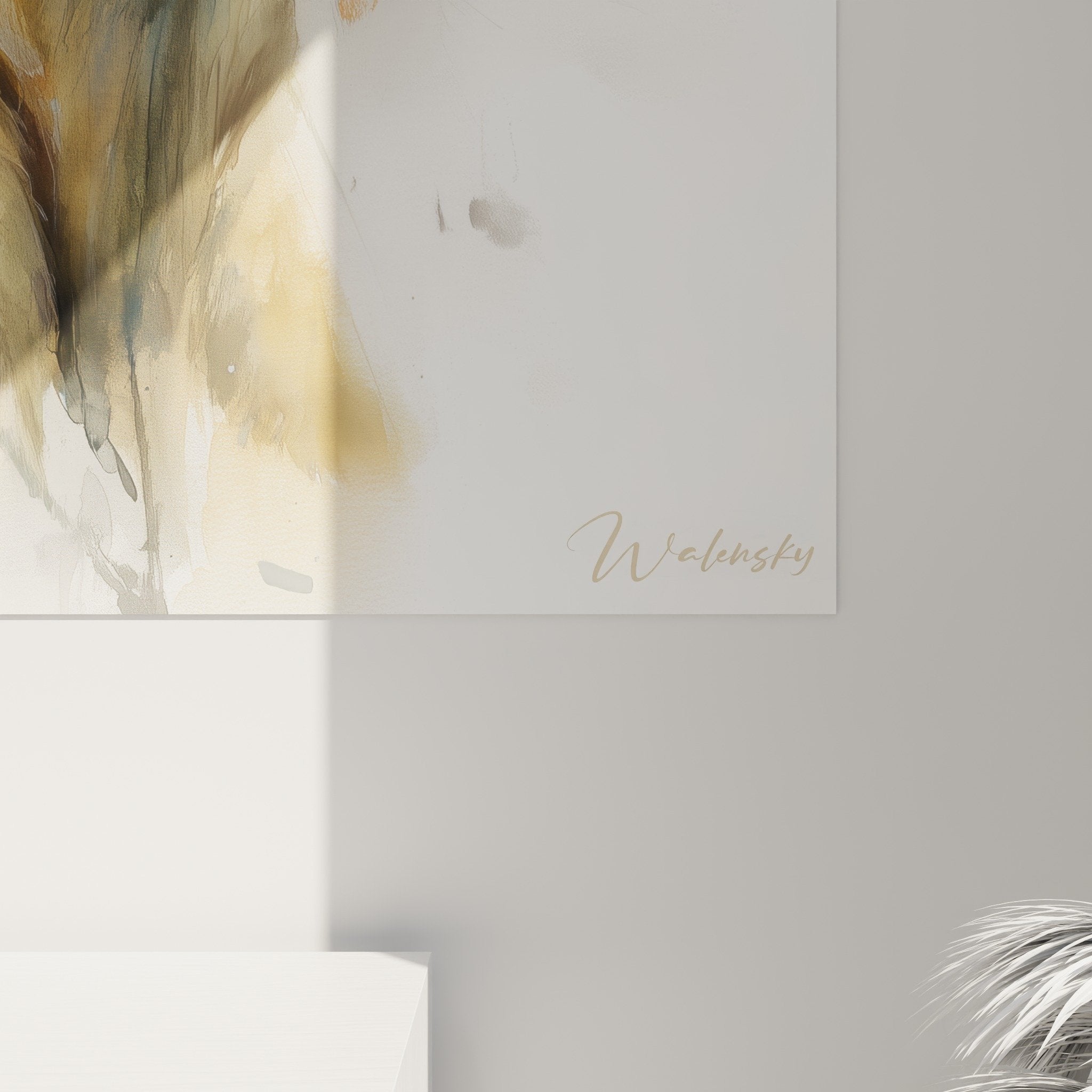 Vista d'insieme ritratto Pastore Olandese acquerello, composizione artistica sfondo neutro