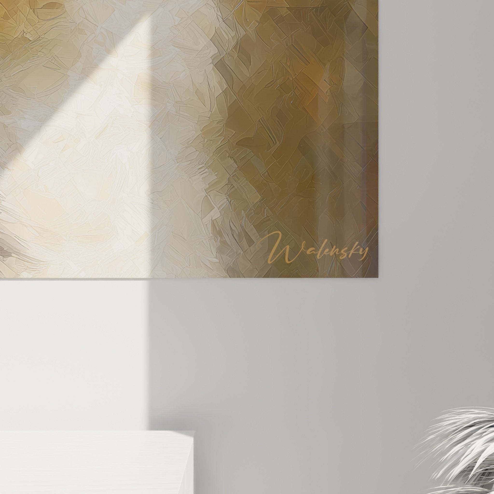 Overview of the Bernese Mountain Dog portrait artwork in an elegant contemporary interior