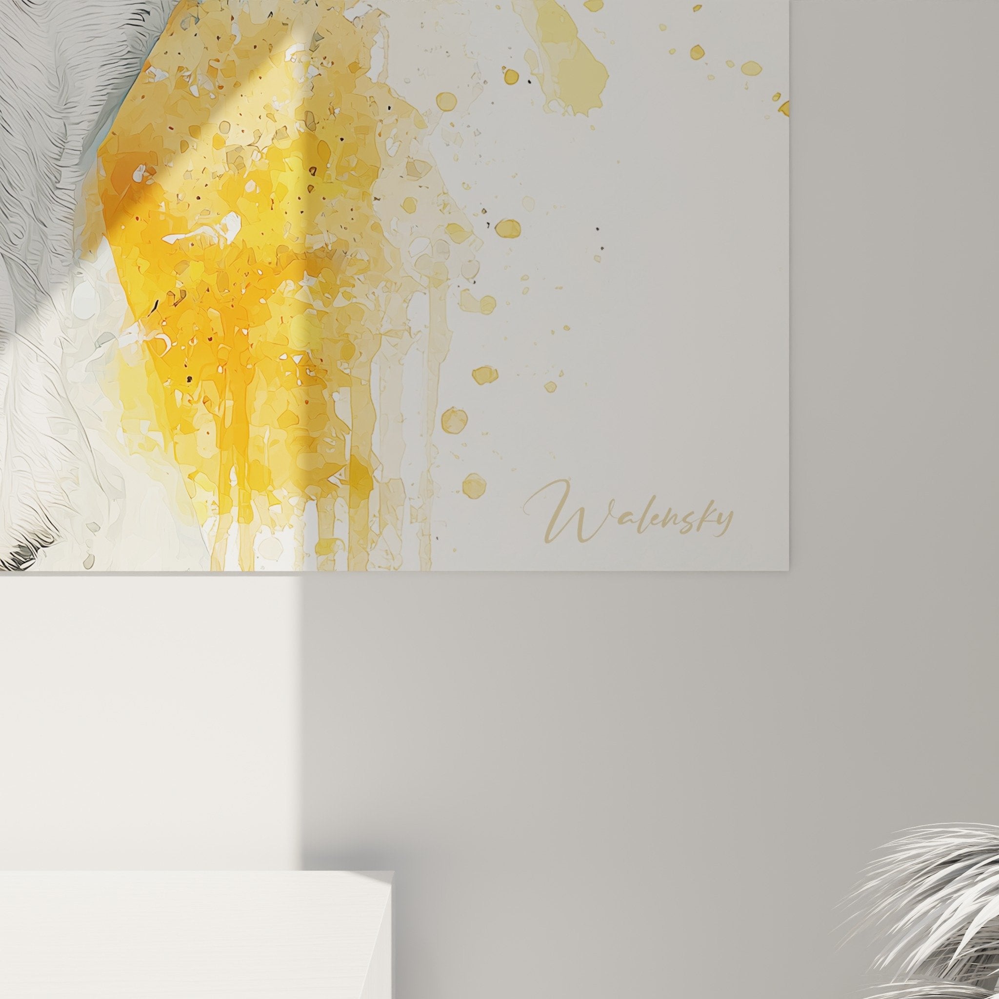 Vue d'ensemble tableau portrait Dogue Argentin aux éclaboussures pastel multicolores