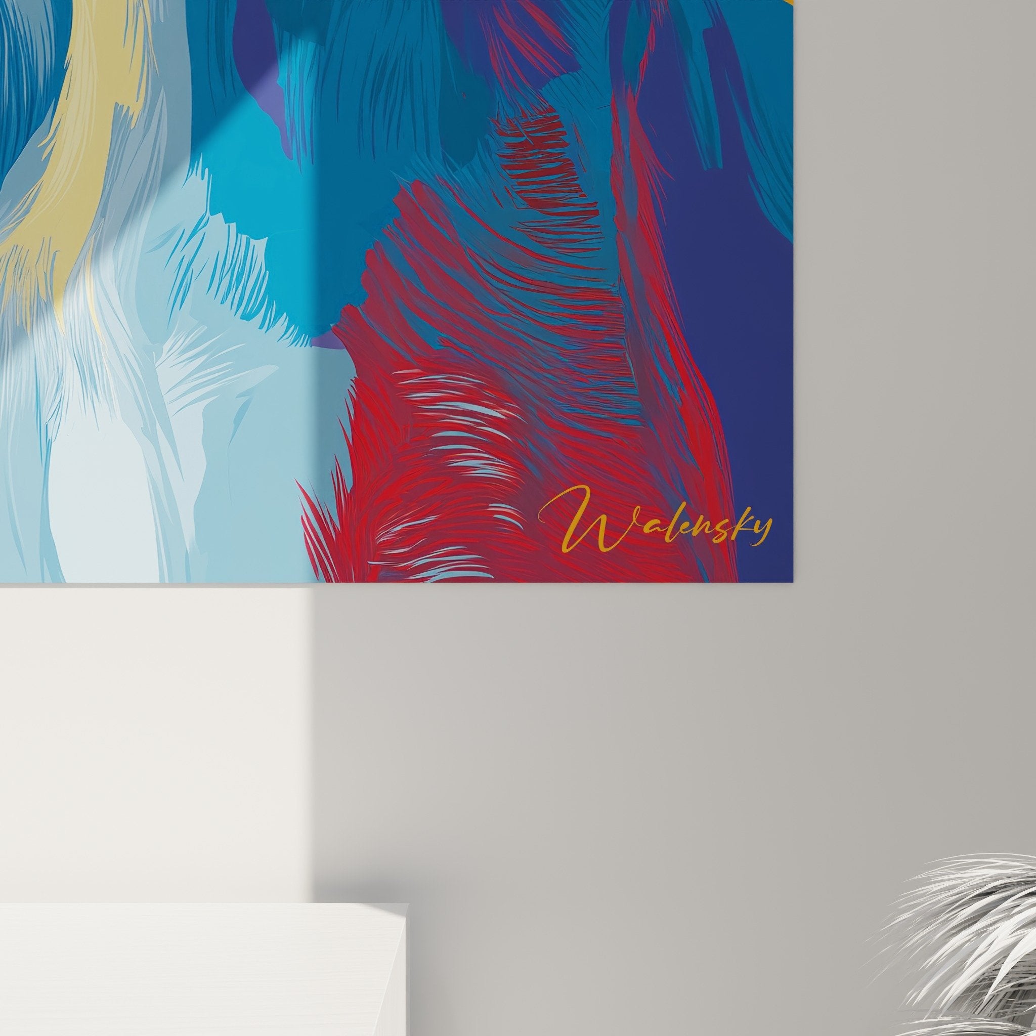 Übersichtsansicht Saluki Windhund Gemälde Pop-Art-Stil leuchtende Farben Innenraumdekoration
