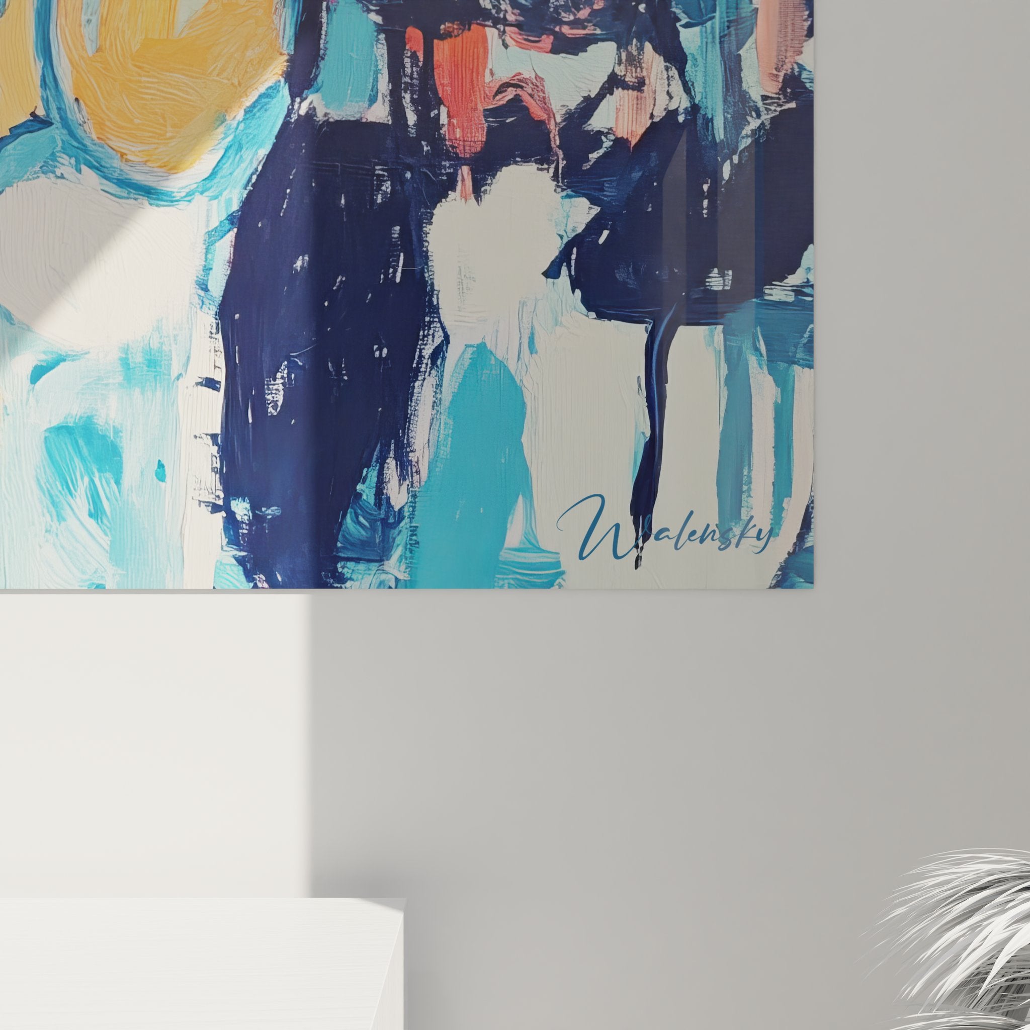 Vue ensemble tableau abstrait coloré composition moderne pour décoration murale art contemporain