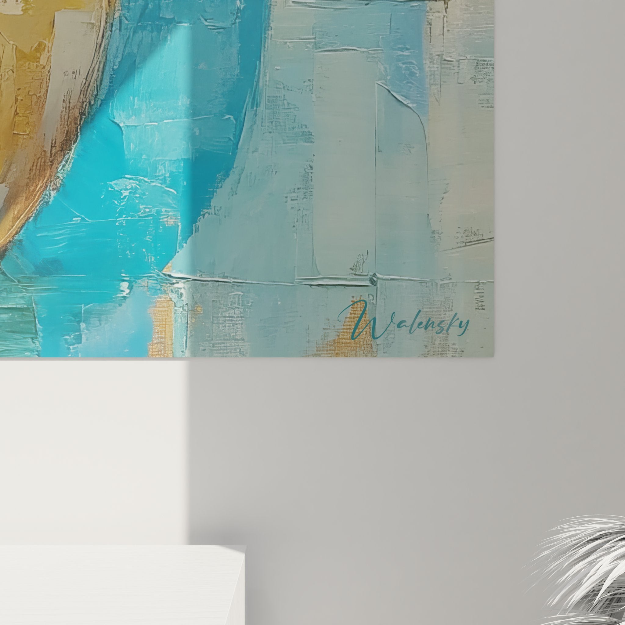 Vue ensemble tableau abstrait géométrique cercles colorés art mural contemporain