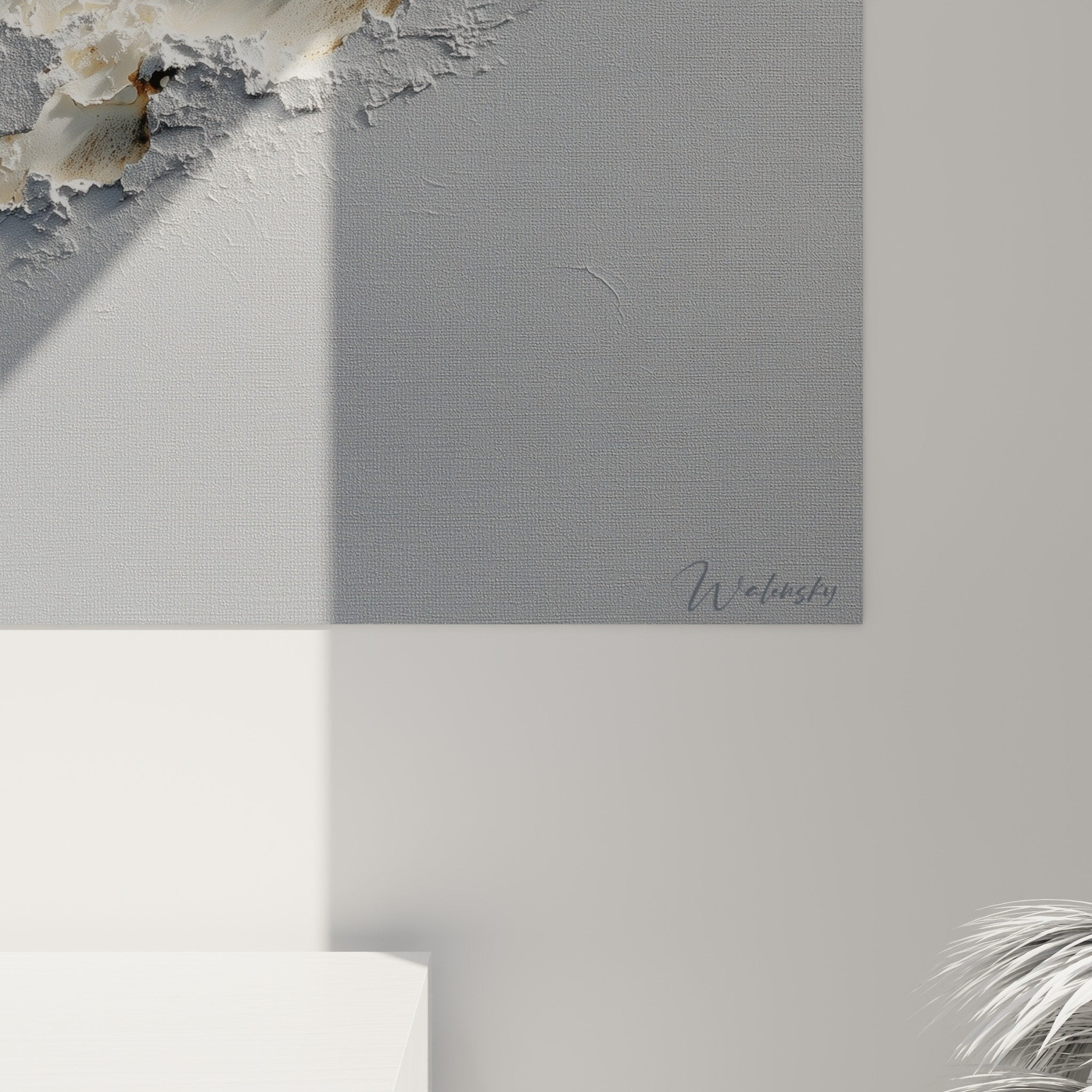 Overview abstract gray metal gold painting modern wall decoration feng shui