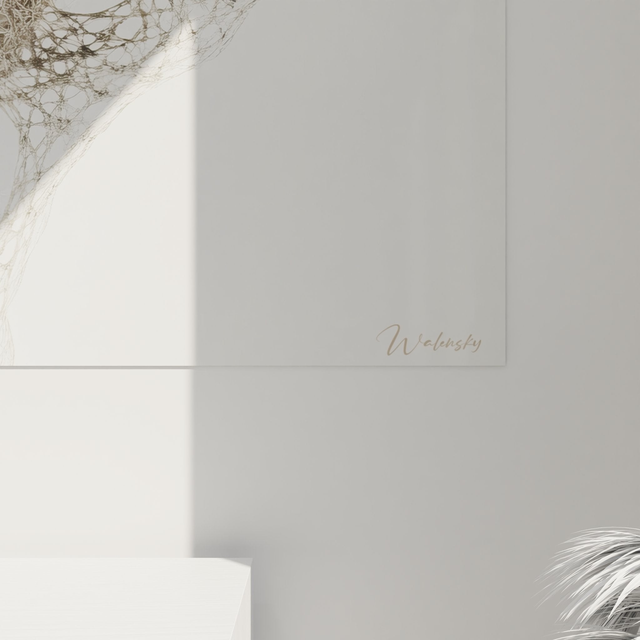 Vue ensemble tableau mural ADN hélices moléculaires beiges décoration contemporaine