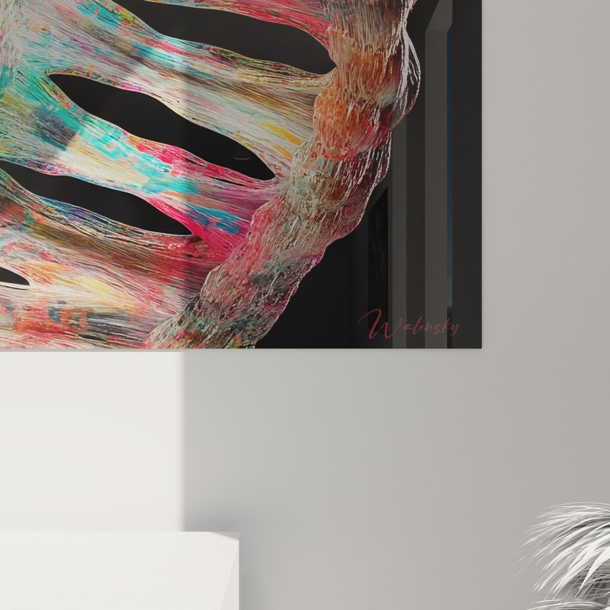 Vue d'ensemble tableau mural ADN - spirale génétique décorative moderne pour intérieur contemporain