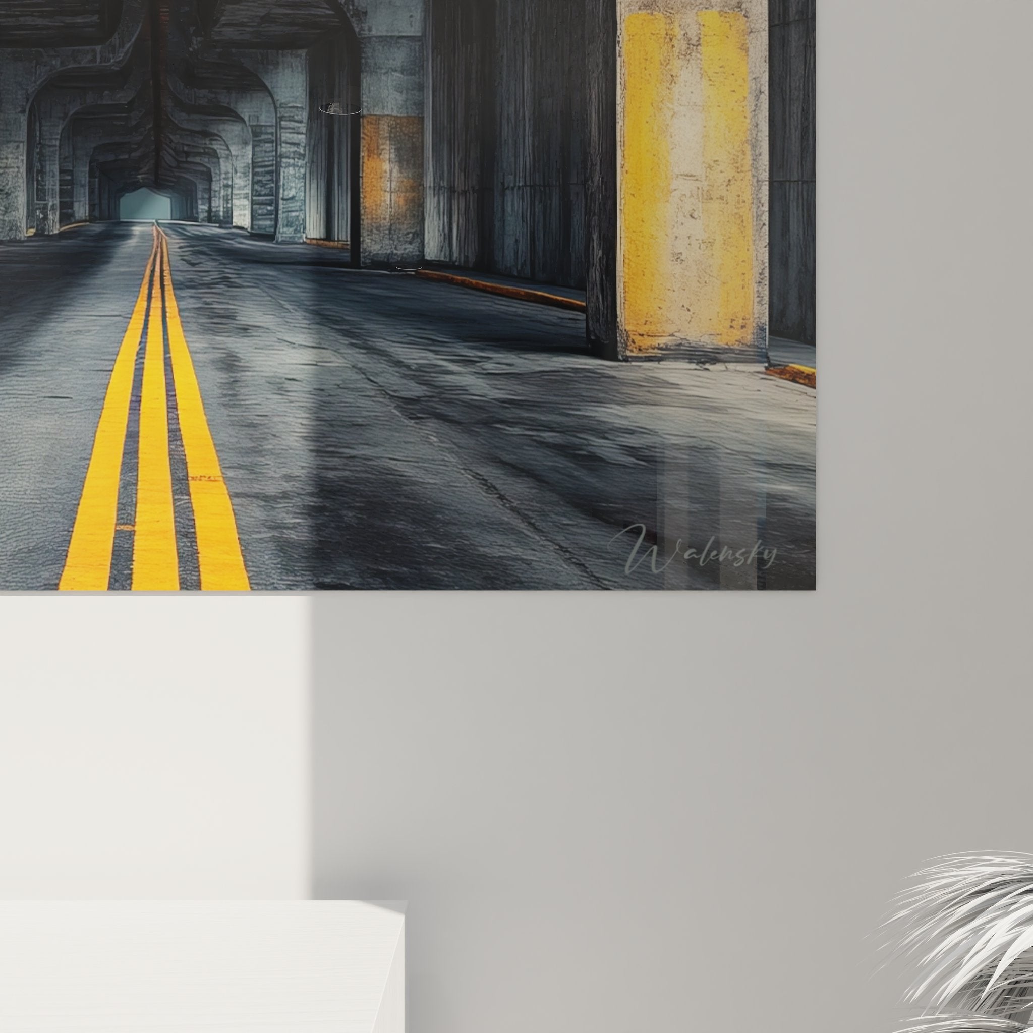 Vue ensemble tableau architecture industrielle pont urbain pour décoration murale design