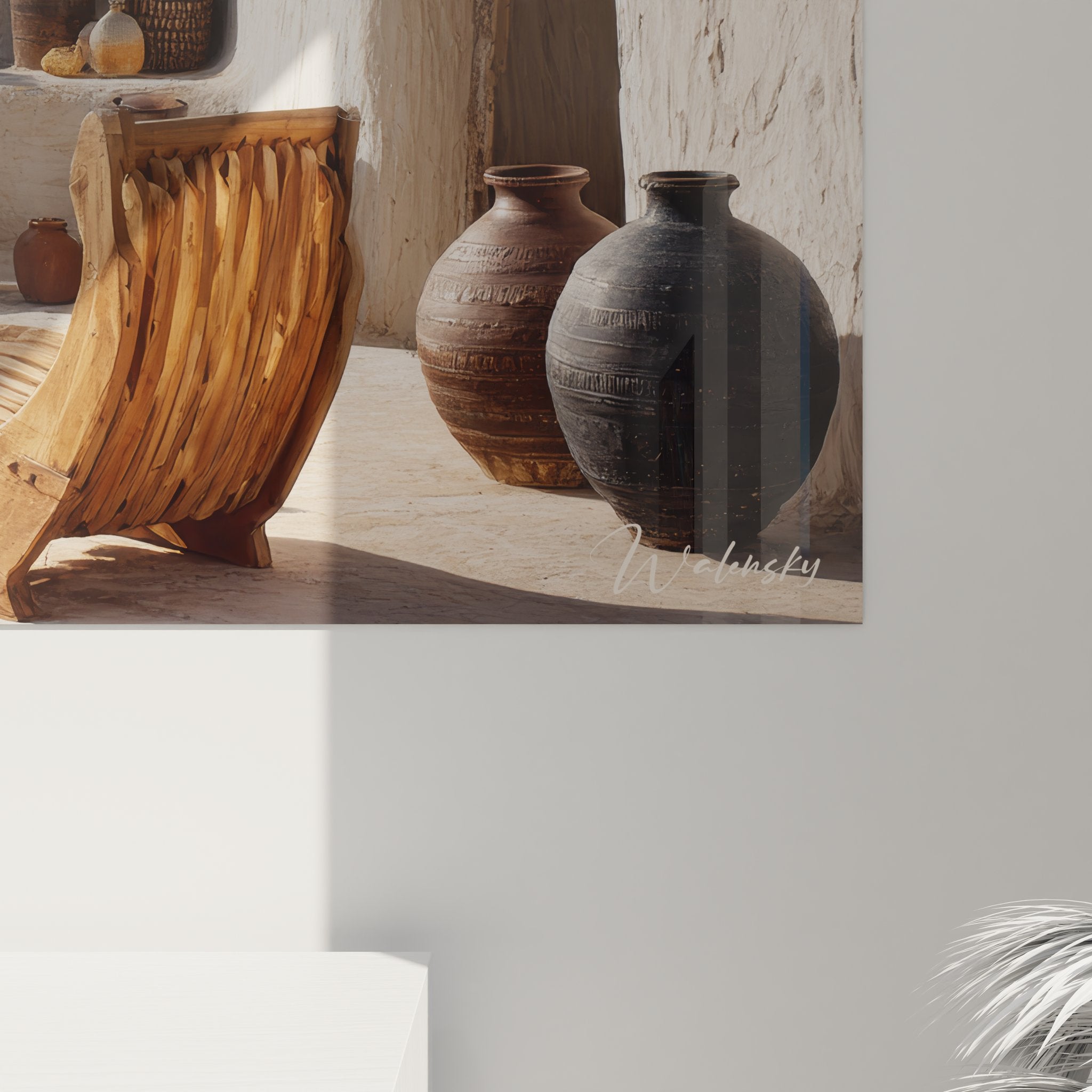 Vue ensemble tableau mural architecture traditionnelle tunisienne décoration africaine