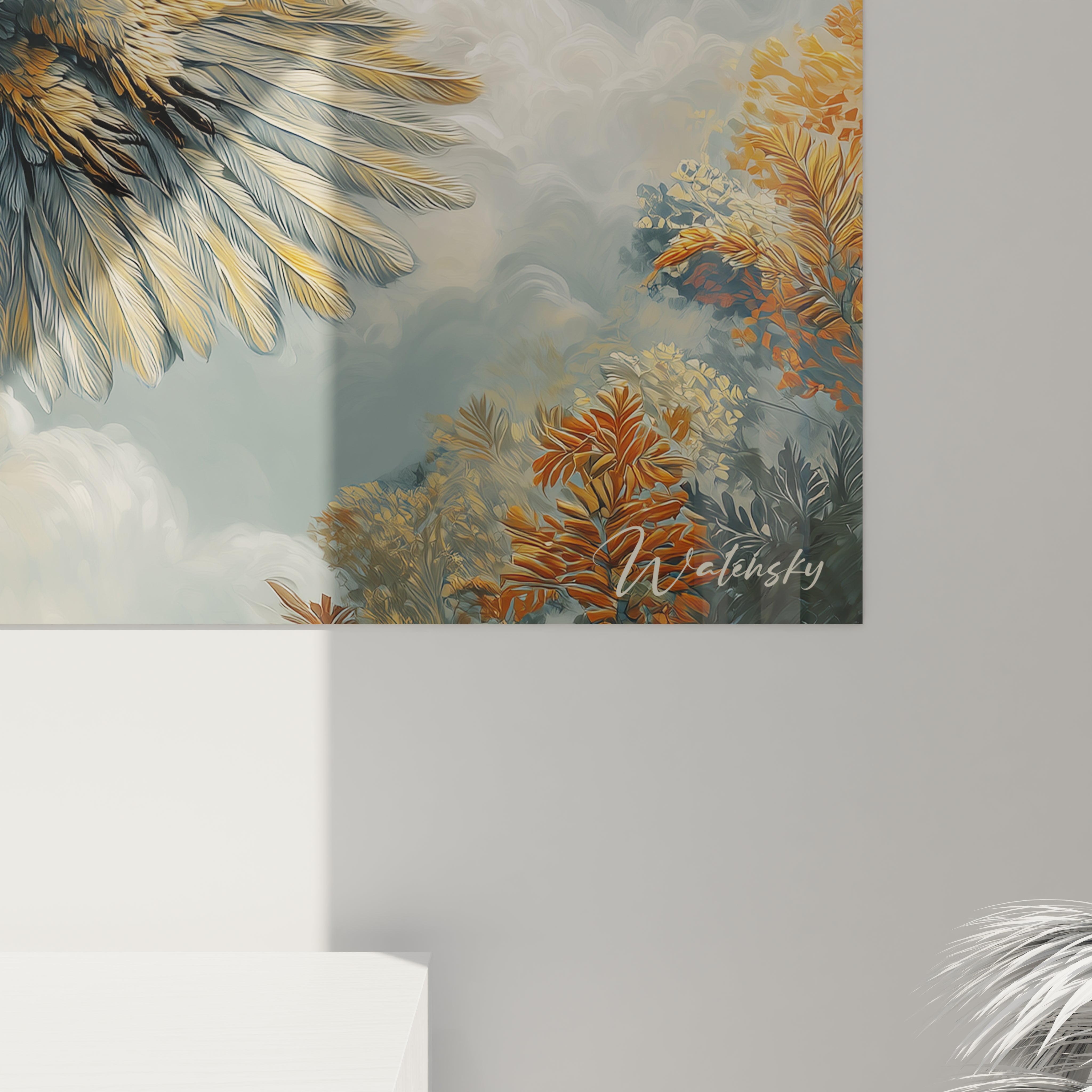 Vue ensemble tableau argentavis décoratif mural, oiseau géant préhistorique art paléontologie moderne