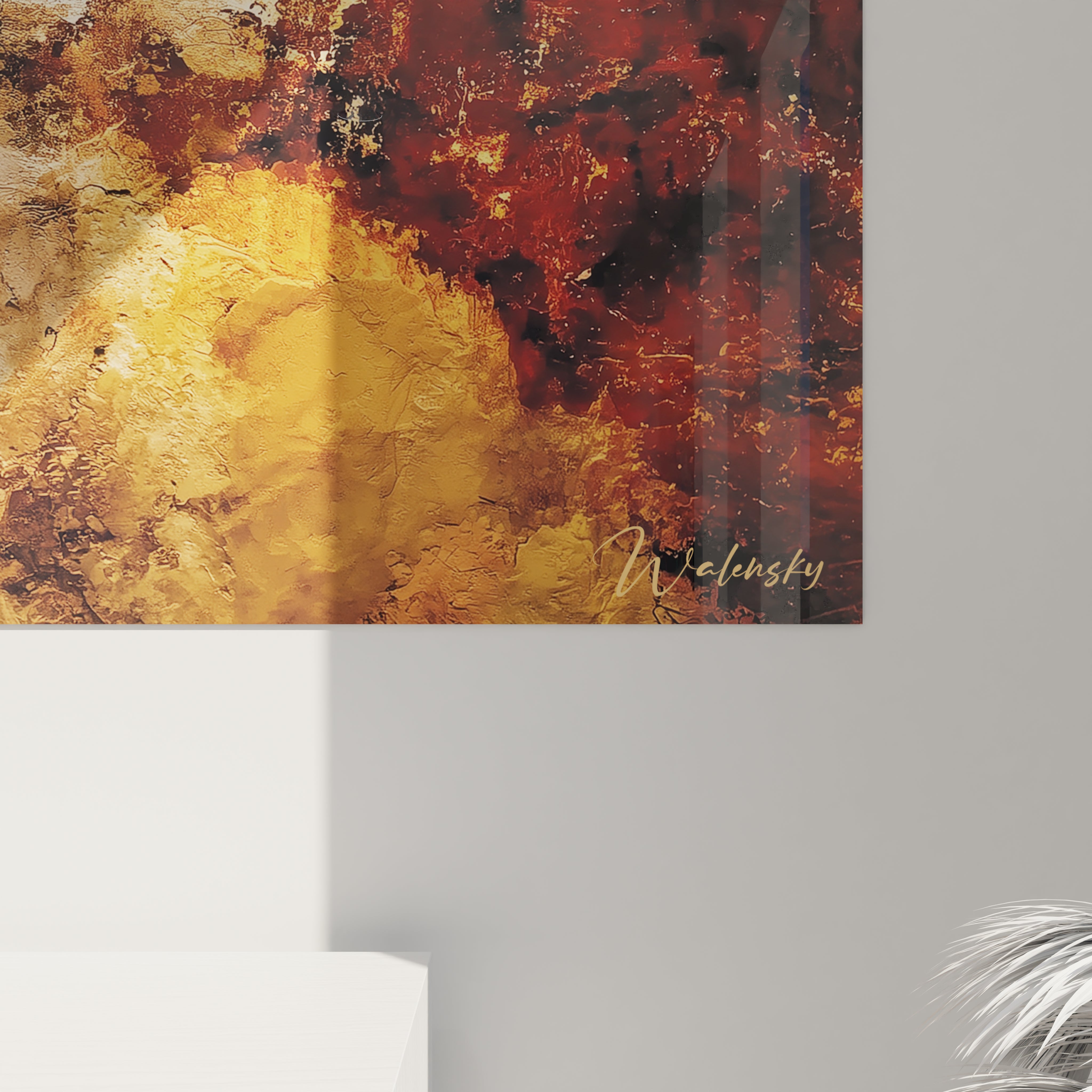 Vue ensemble tableau mural art des cavernes taureaux primitifs décoration préhistorique style Lascaux contemporain