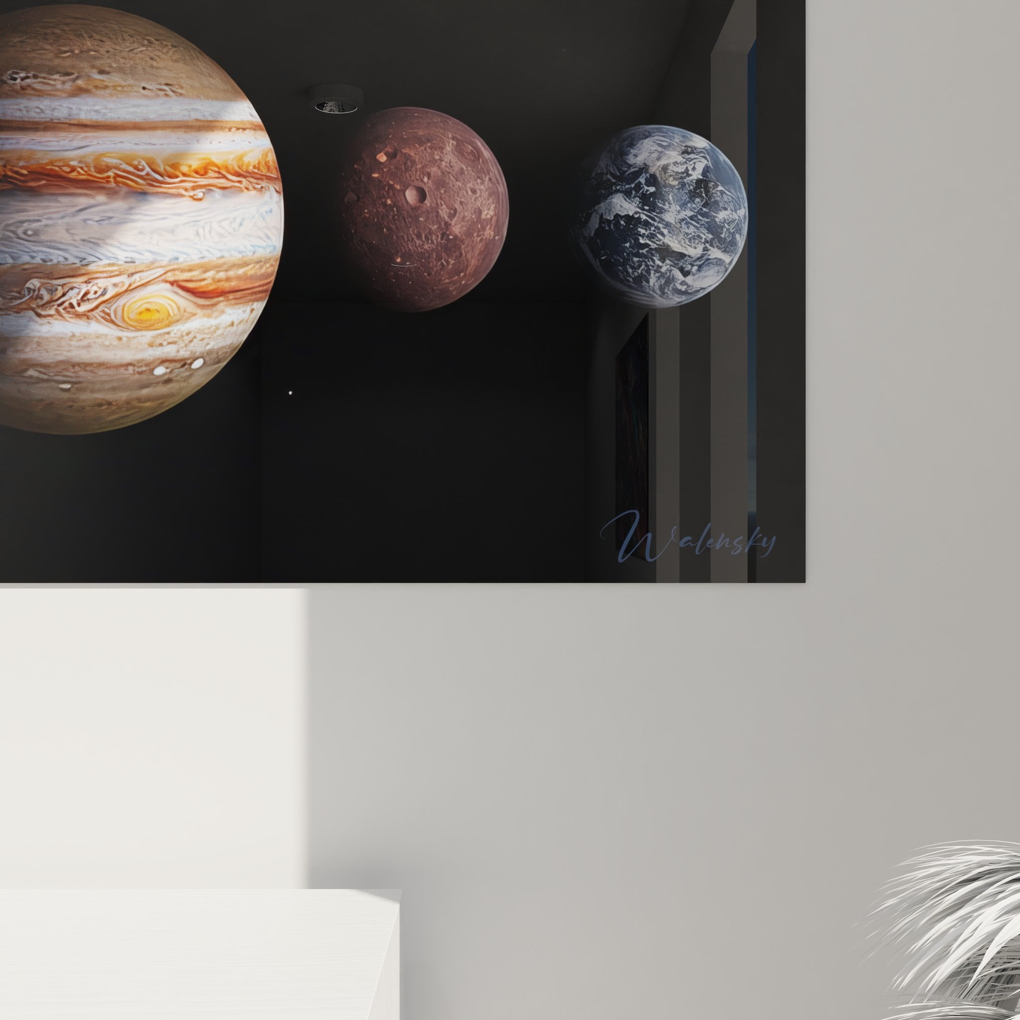 Vue d'ensemble tableau mural astronomique système solaire complet avec toutes planètes