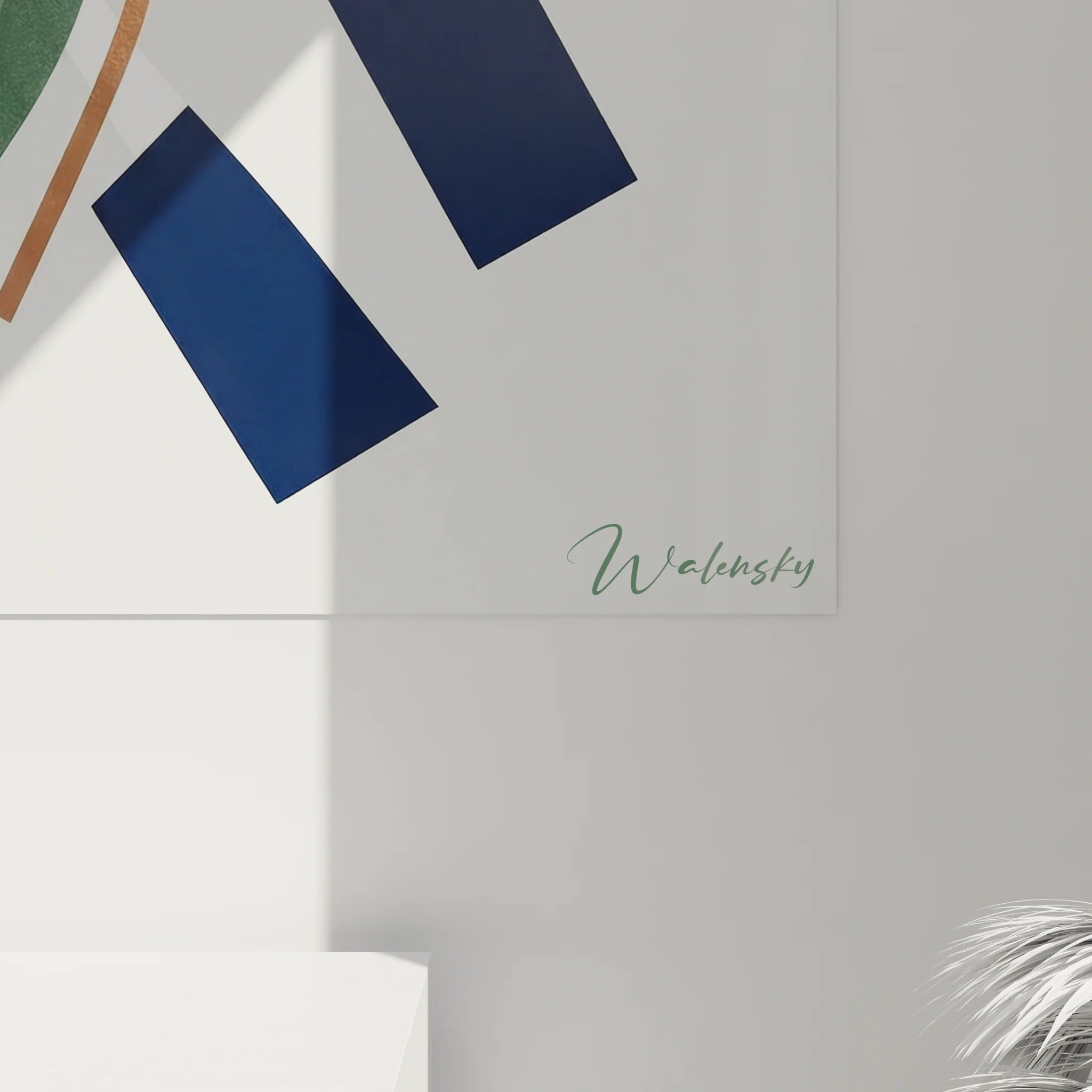 Vue ensemble tableau aviron mural - art contemporain sport nautique rames stylisées décoration moderne