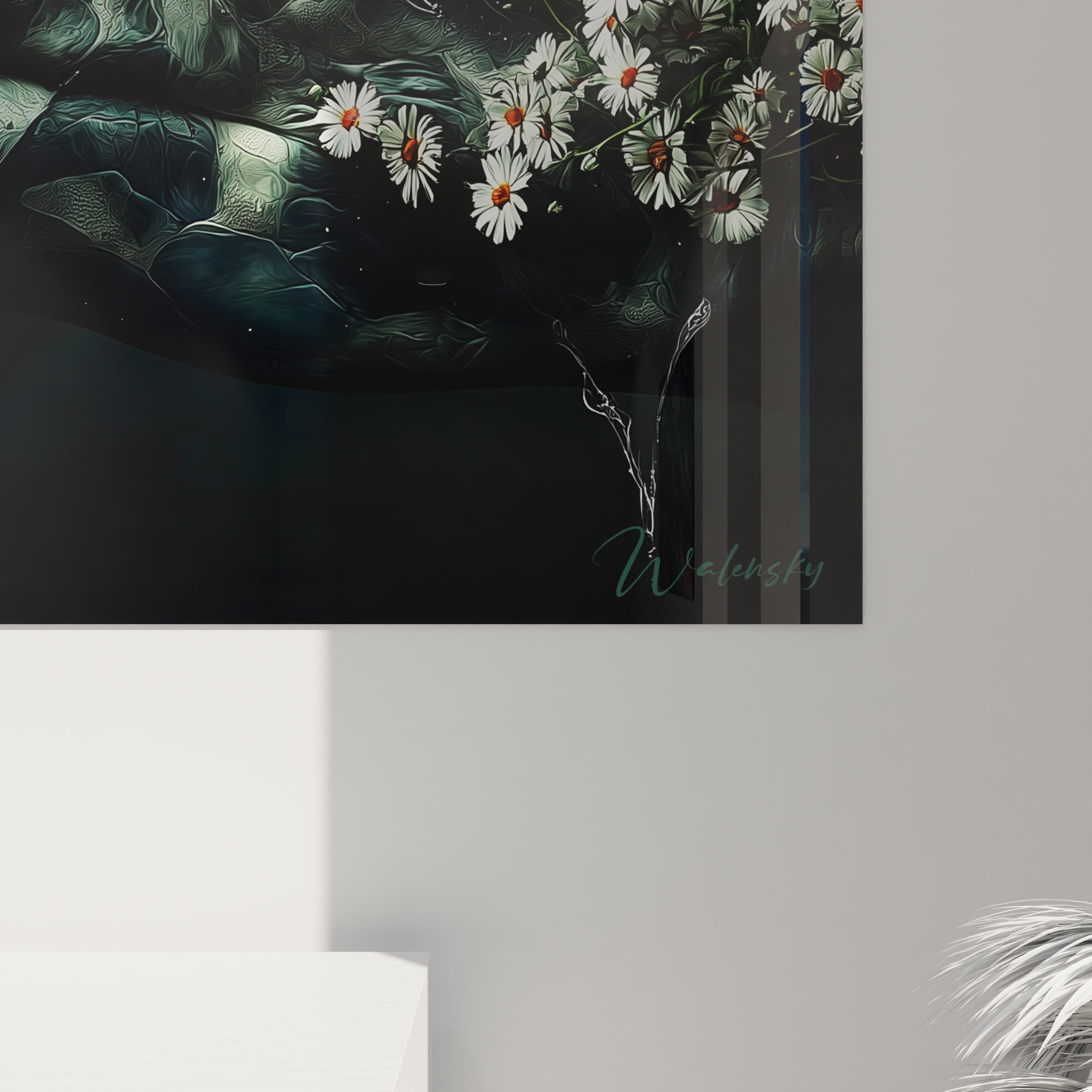 Vue ensemble tableau mural baleine préhistorique Basilosaurus art océan décoration murale