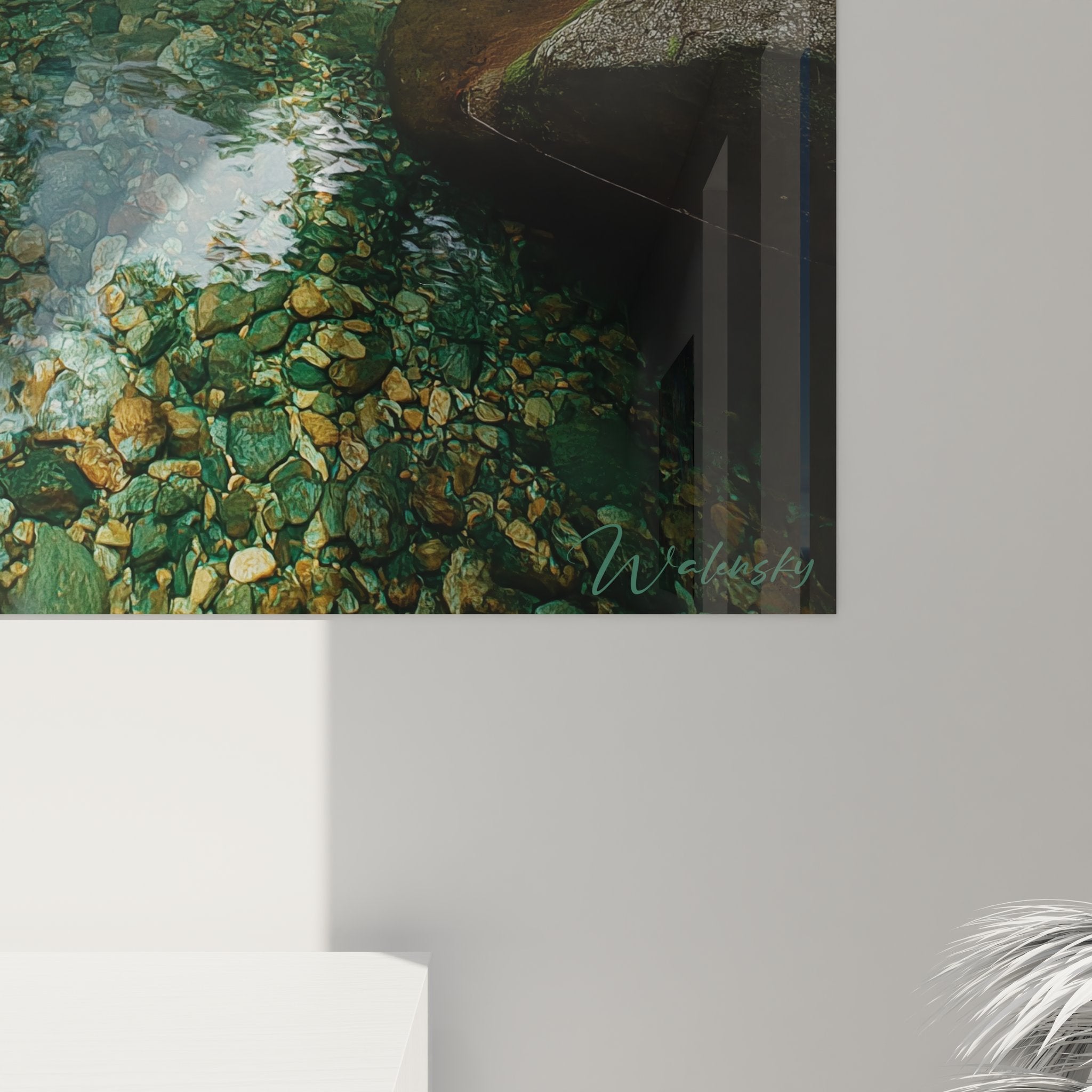 Vue ensemble tableau mural bassin forêt tropicale avec végétation dense et atmosphère brumeuse mystérieuse