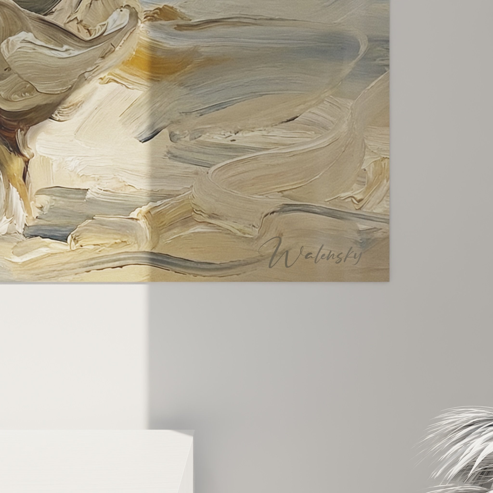 Vue d'ensemble tableau mural Berger des Shetland style impressionniste, ambiance décorative moderne