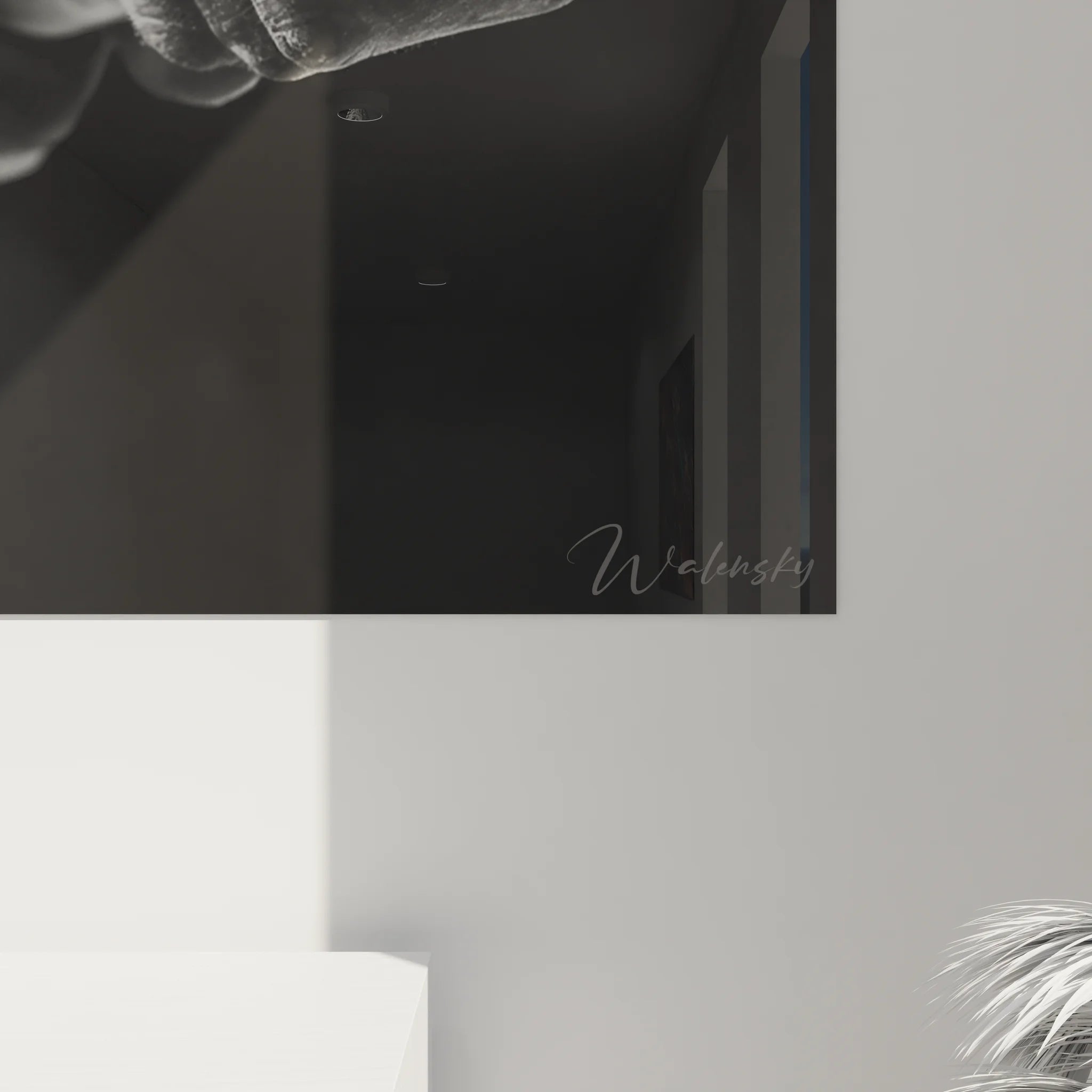 Vue ensemble tableau boxe mural noir blanc décoration intérieur moderne sport