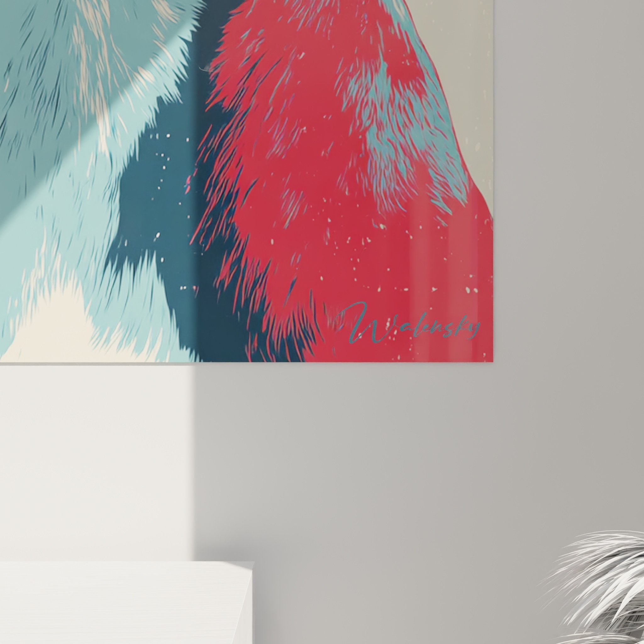 Vue d'ensemble du tableau Boxer rétro tricolore dans un intérieur contemporain