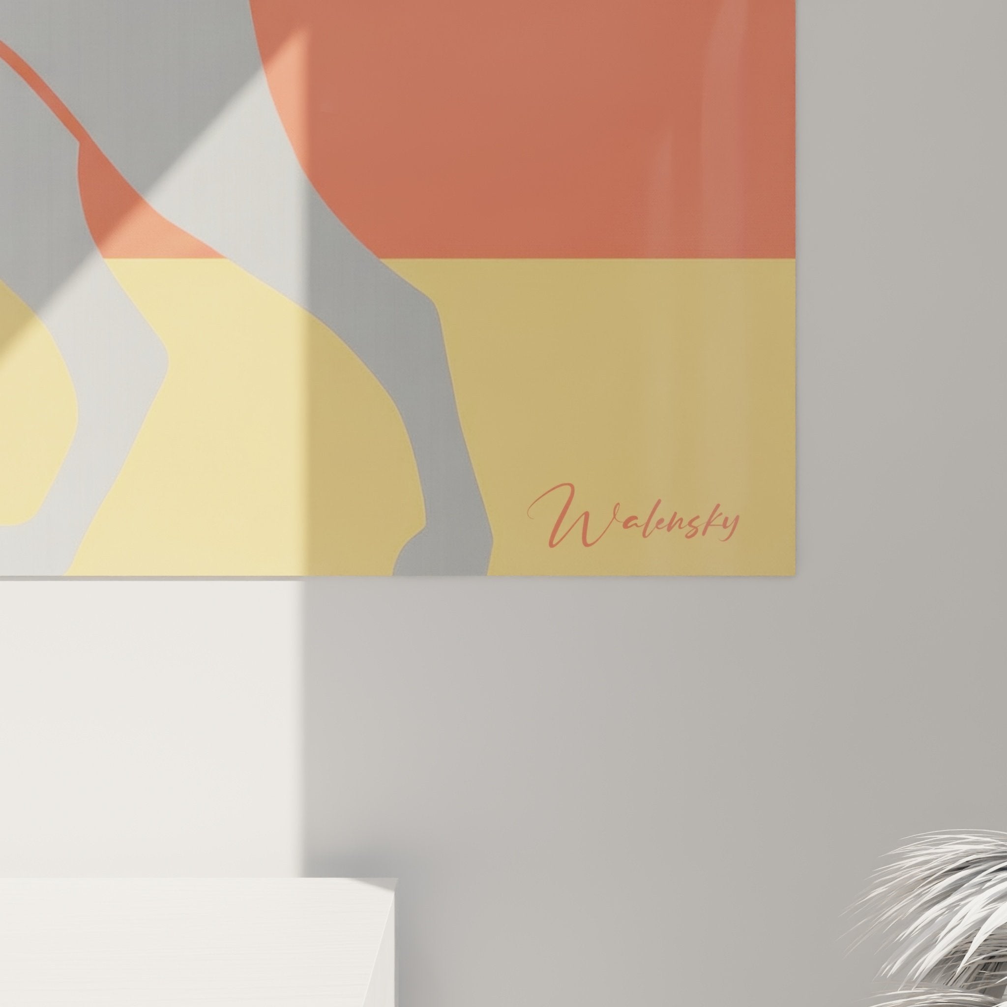 Übersicht Wandbild Braque Weimaraner moderner geometrischer Stil farbenfrohe Inneneinrichtung