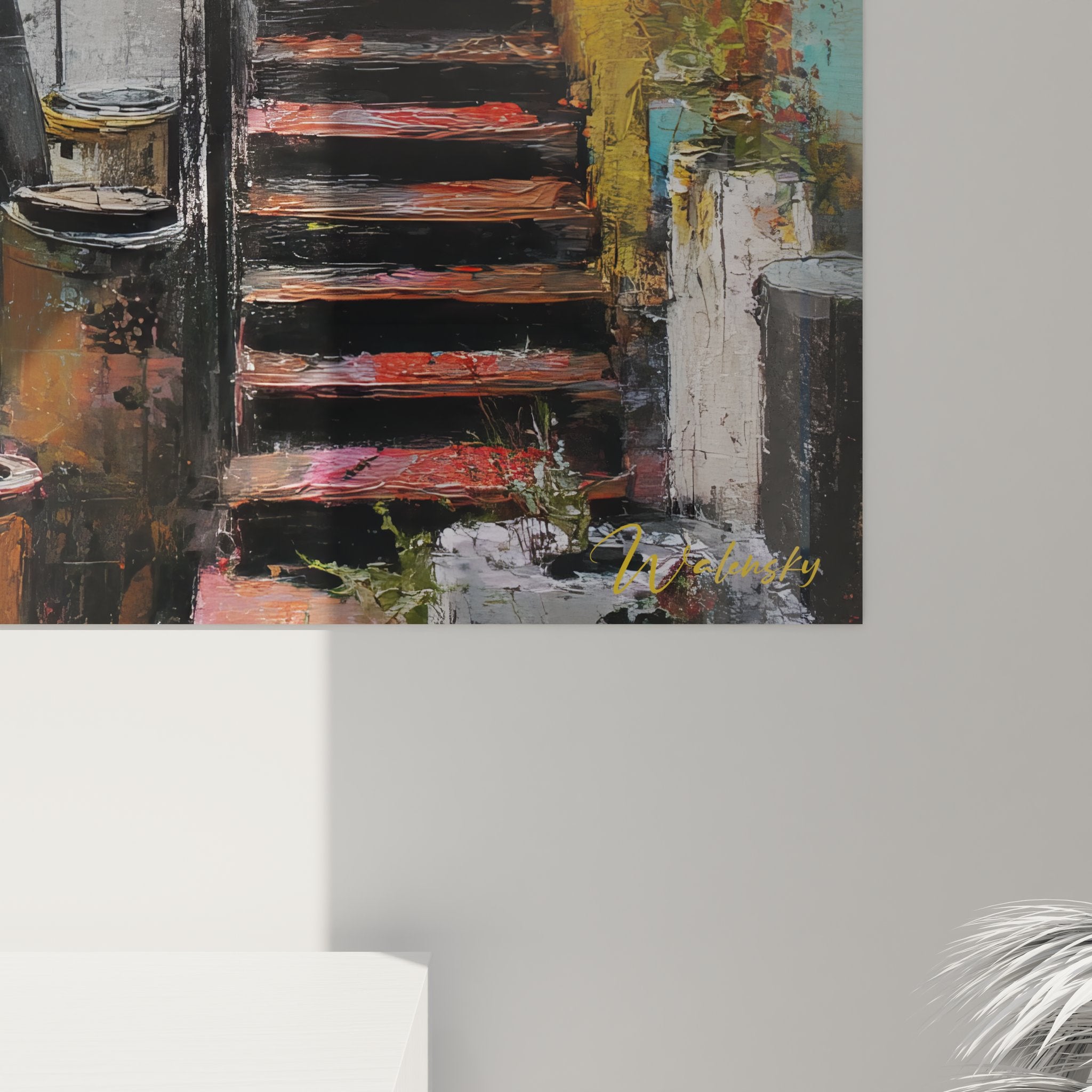 Vue ensemble tableau mural Brooklyn Bridge perspective urbaine décoration intérieure New York