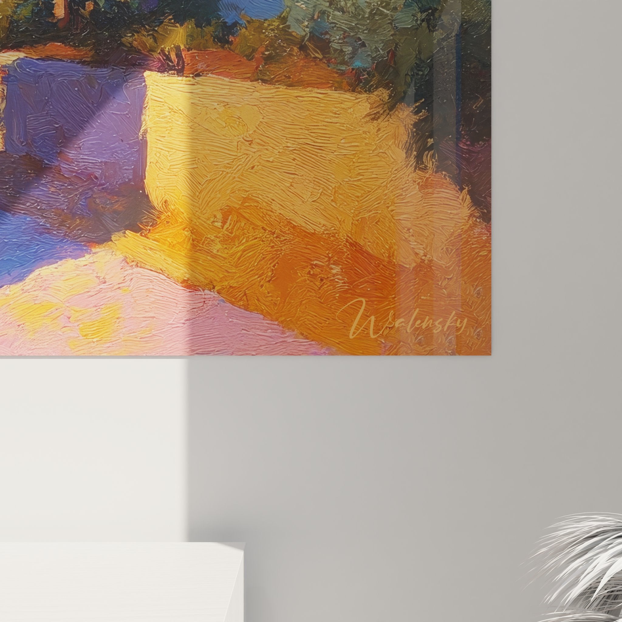 Vue ensemble tableau campagne méditerranéenne montrant composition complète paysage provençal