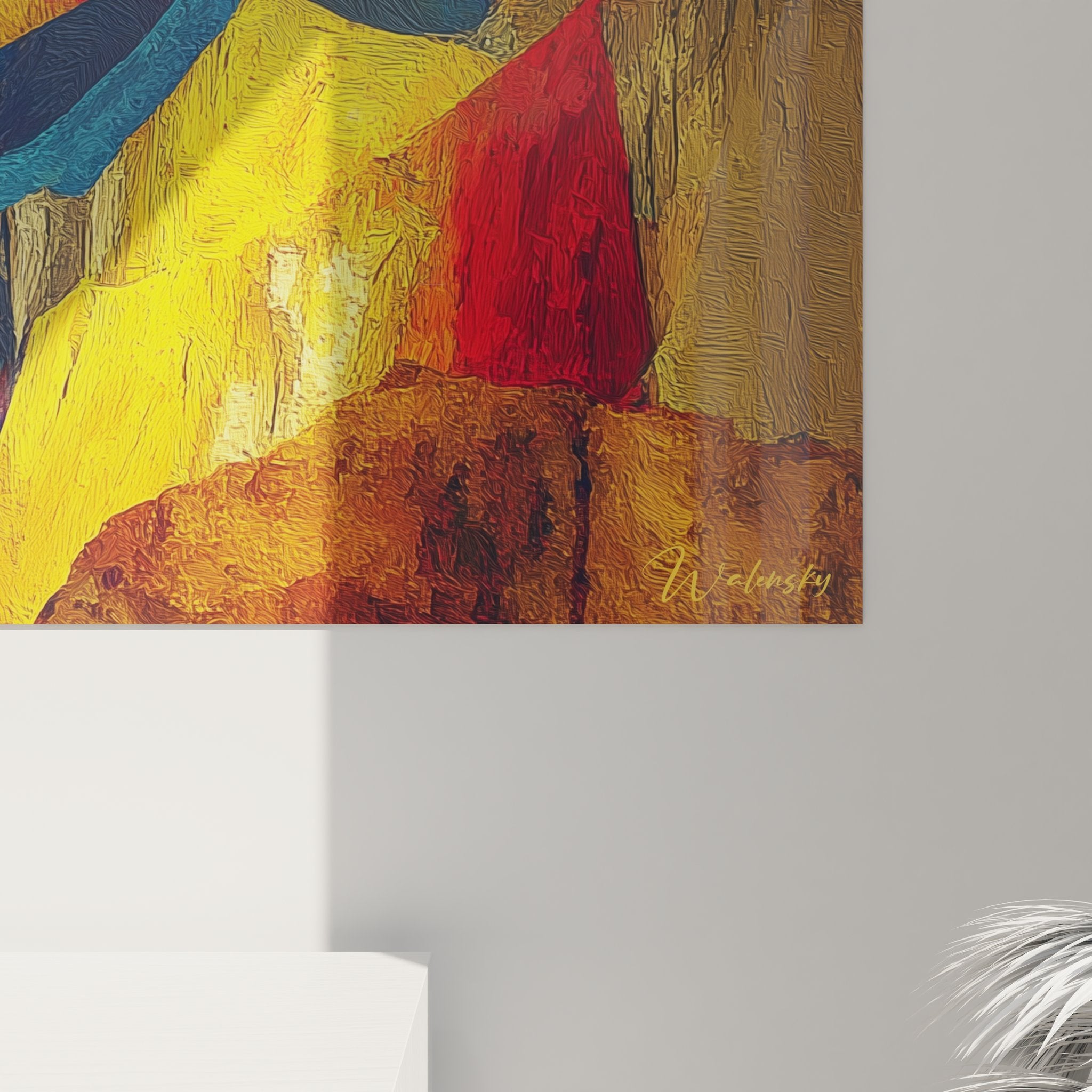 Vue ensemble tableau mural canyon abstrait format panoramique décoration art contemporain
