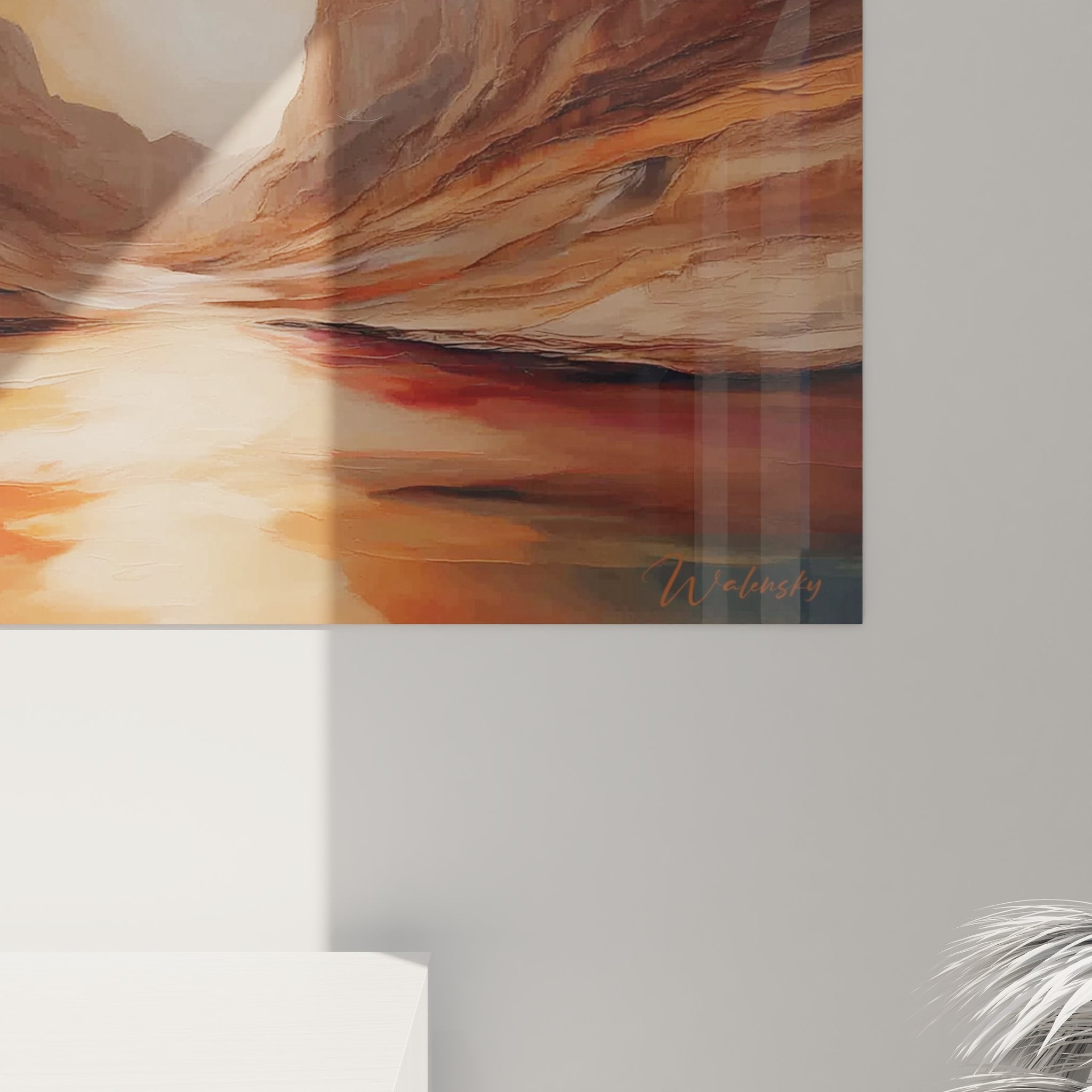 Vue ensemble tableau mural canyon désert salon décoration moderne paysage coucher soleil