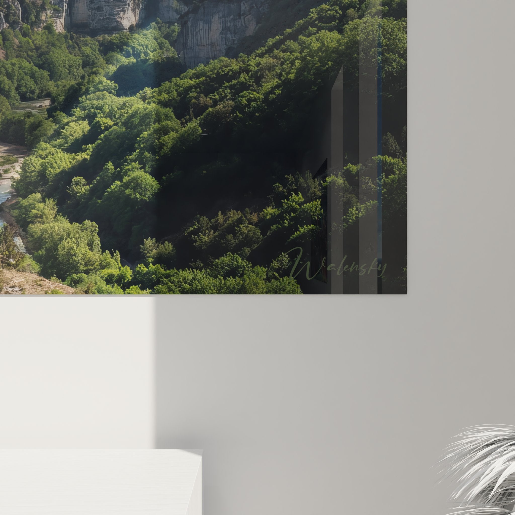 Vue ensemble tableau mural canyon avec gorges profondes et formations calcaires spectaculaires