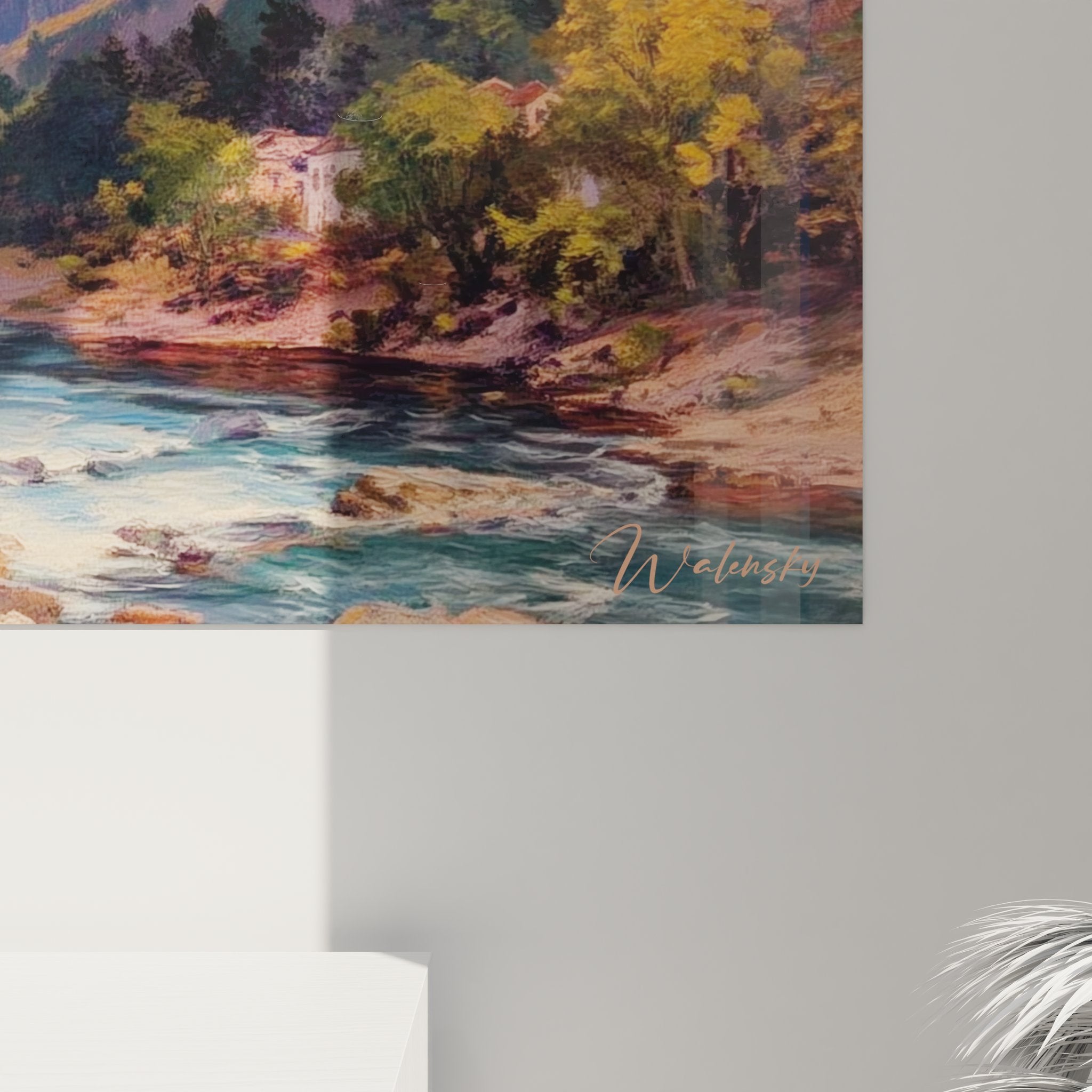 Vue ensemble tableau mural canyon paysage gorges rivière décoration intérieure art naturel