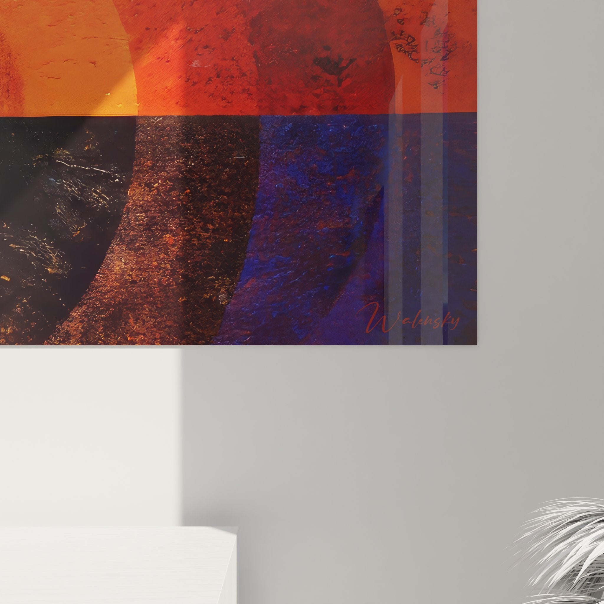 Vue ensemble tableau panoramique cercles géométriques art abstrait mural