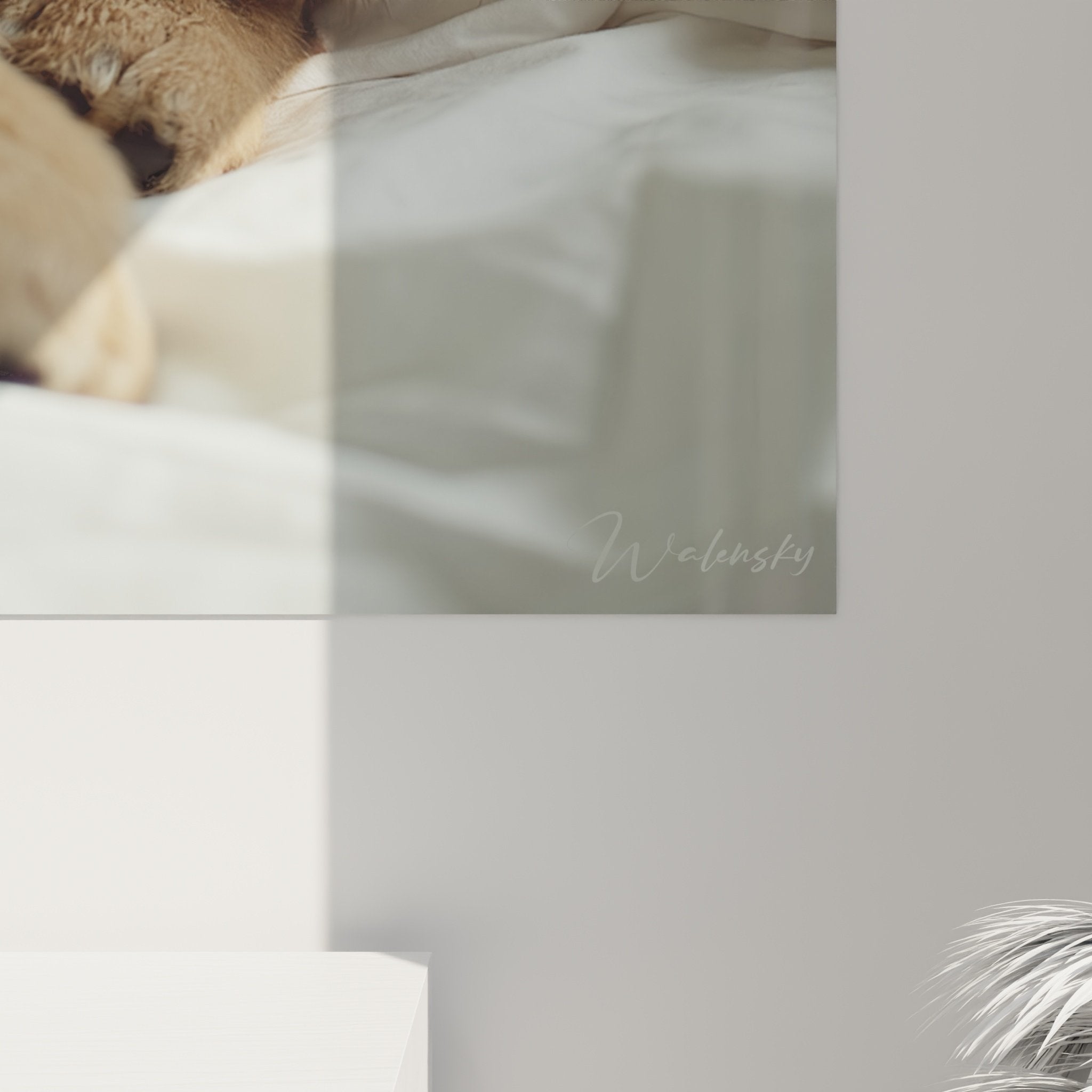 Vue d'ensemble tableau Chow Chow endormi dans décoration intérieure moderne et chaleureuse