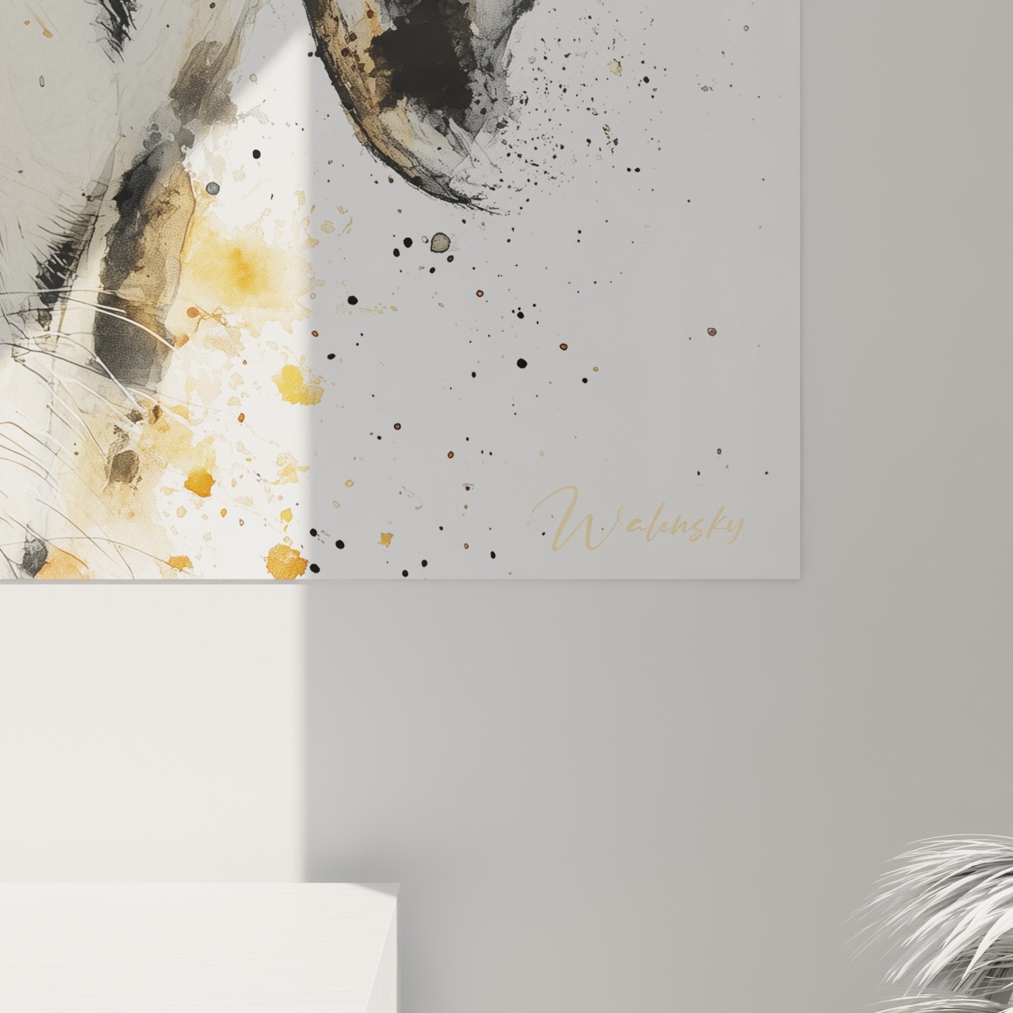 Overview dalmatian painting artistic portrait modern watercolor technique wall art decor