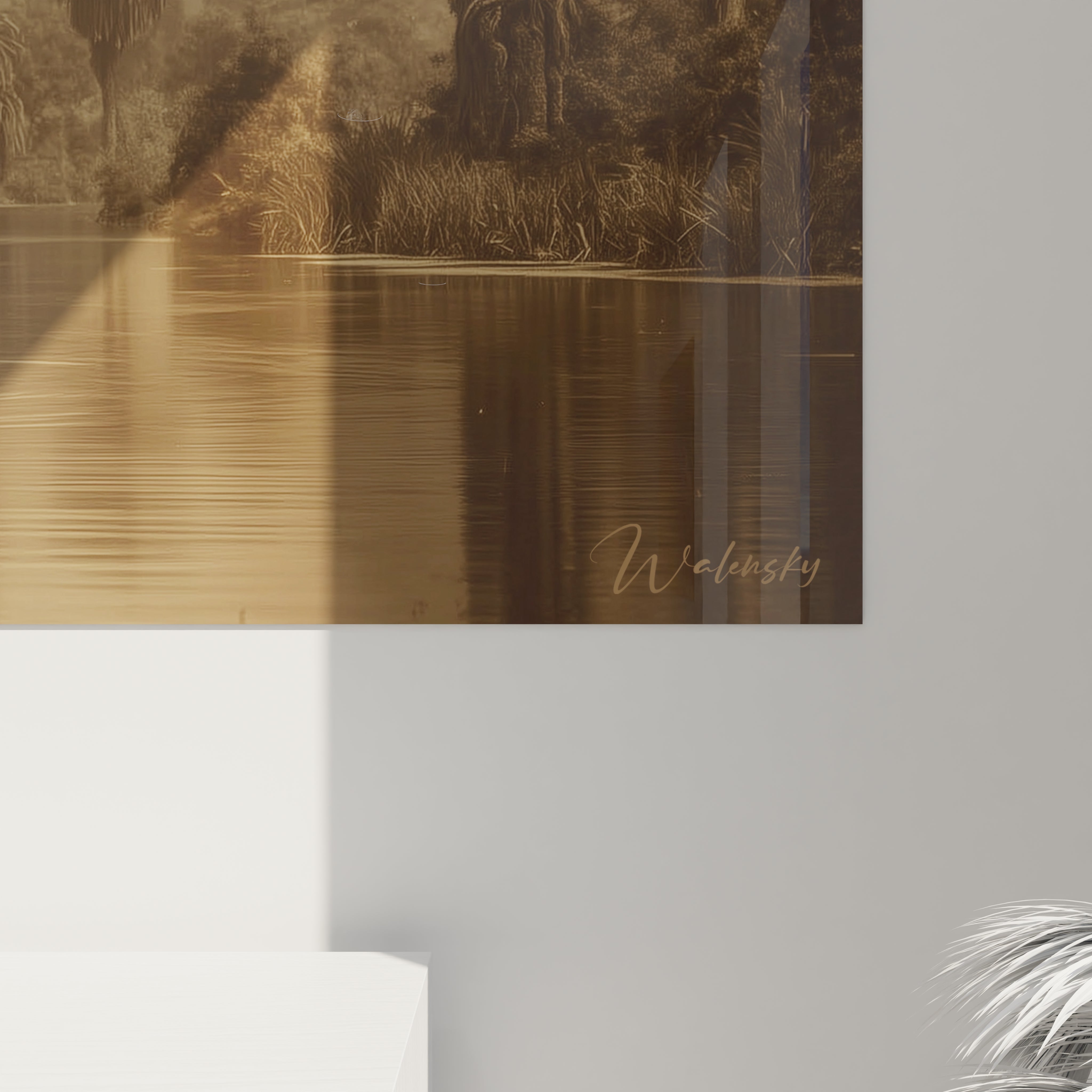 Vue ensemble tableau mural dinosaures préhistoriques sauropodes décoration art paléontologique