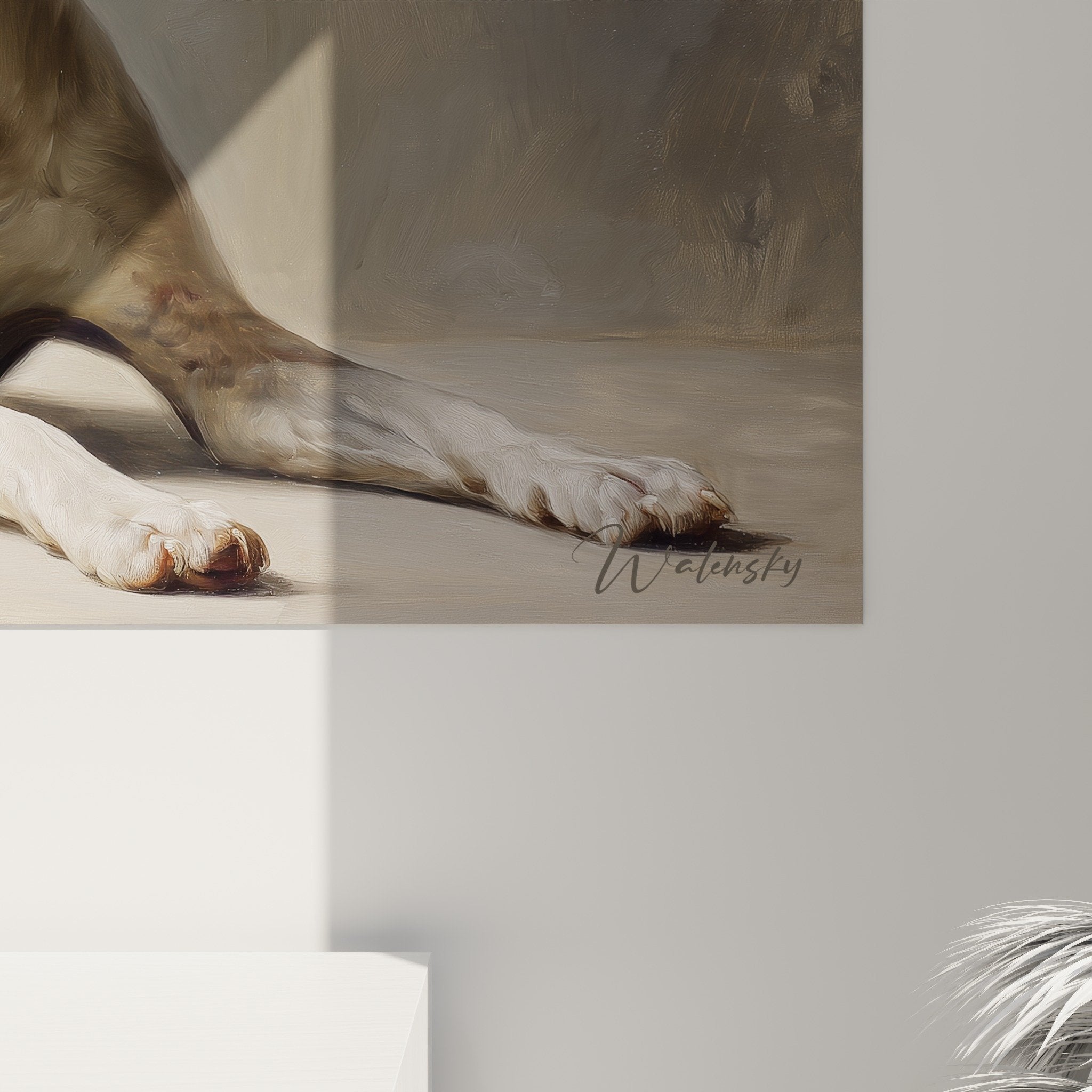 argentine dogue wall art modern mural decoration contemporary interior canine artwork