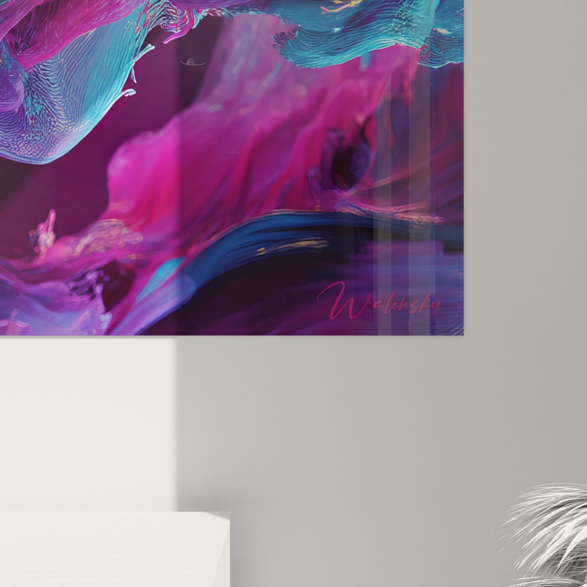 Vue ensemble tableau mural énergies cosmiques futurisme abstrait décoration contemporaine