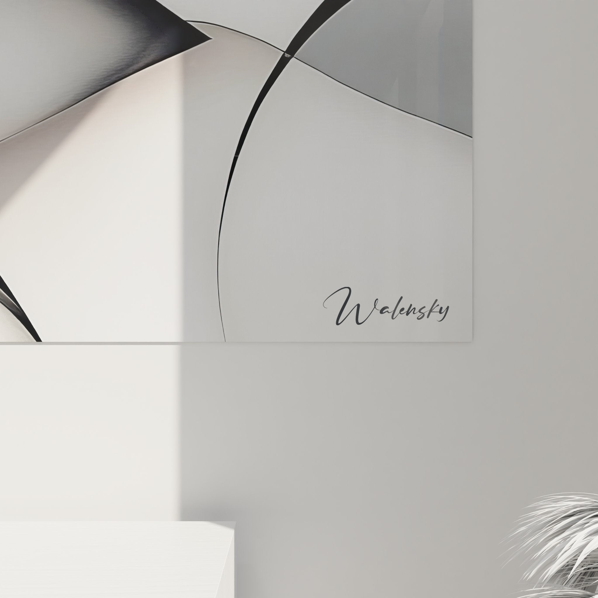 Vue ensemble tableau femme abstraite moderne présenté sur mur pour décoration intérieure design