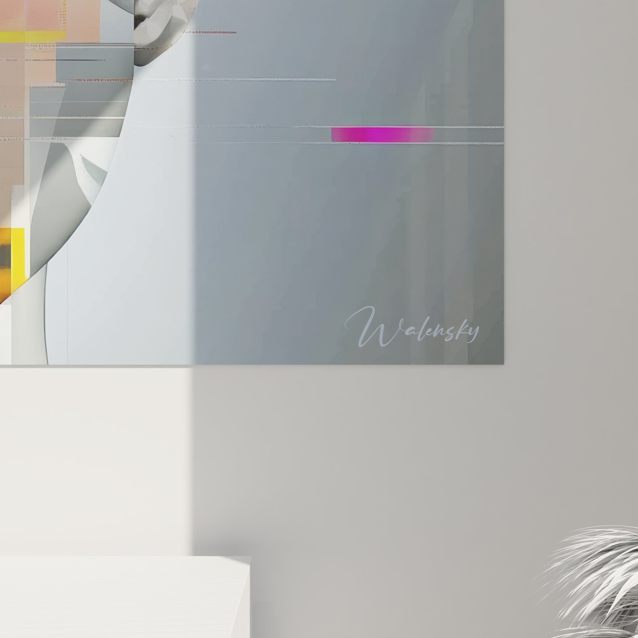 Vue ensemble tableau mural femme digitale art moderne décoration intérieure