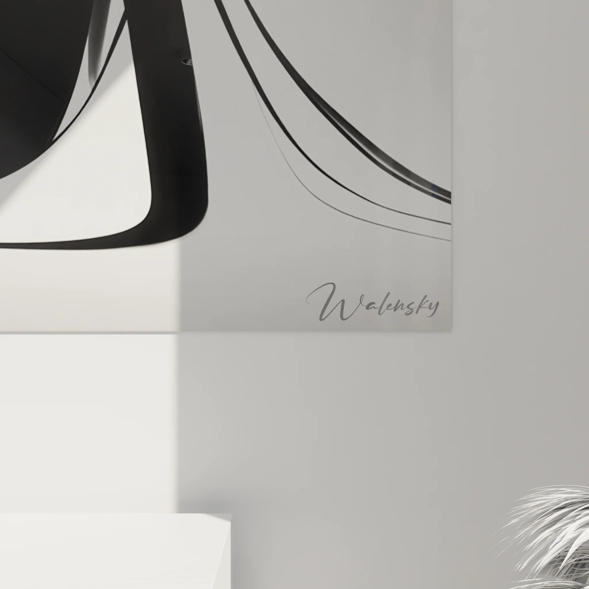 Vue ensemble tableau femme élégante robe longue art mural noir blanc décoration intérieure chic moderne