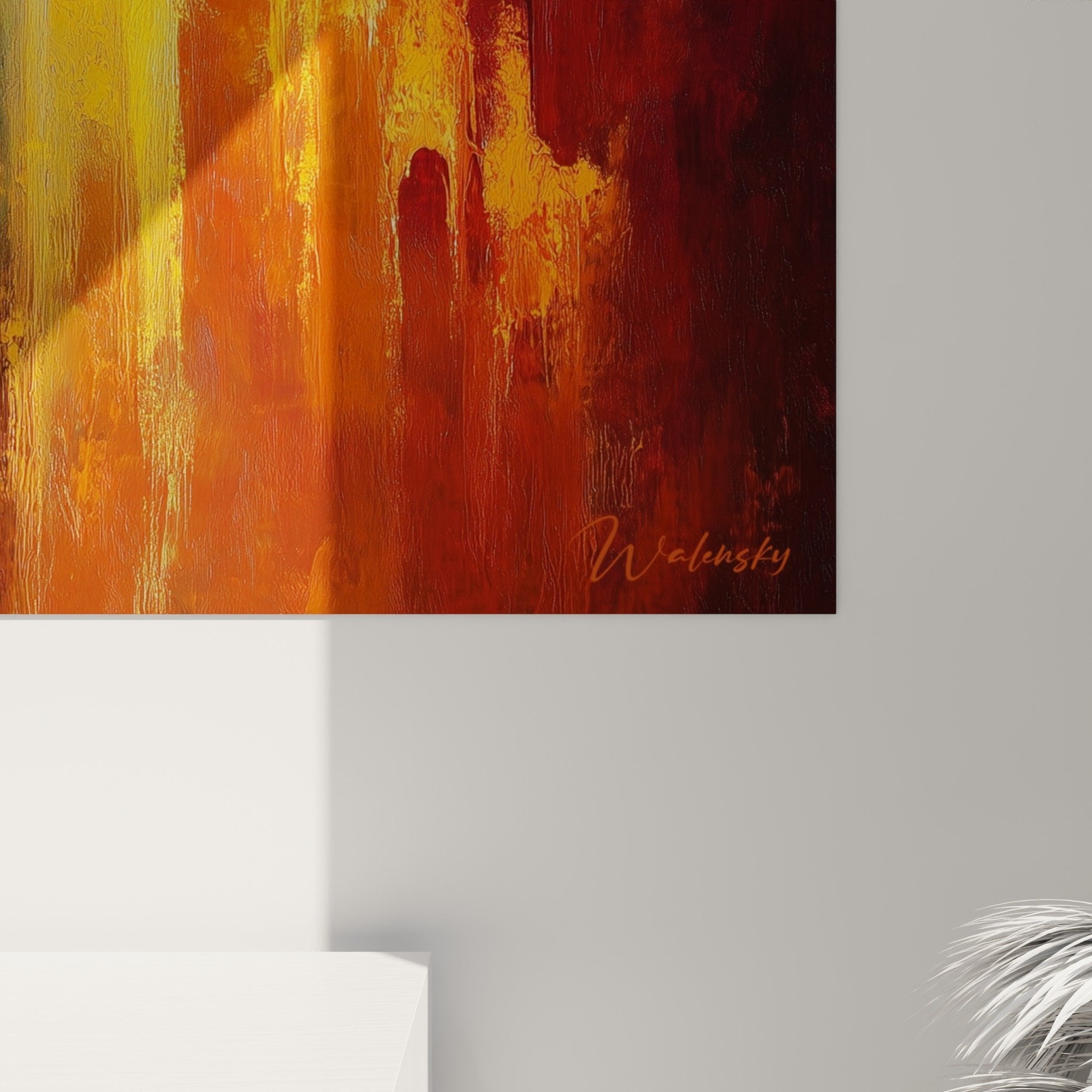 Abstract flames feng shui south fire wall art modern interior decoration warm colors