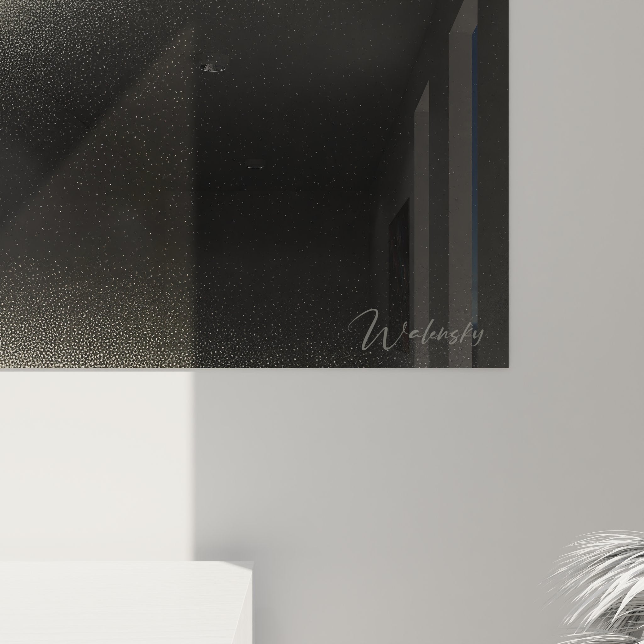 Vue ensemble tableau mural formes organiques décoration intérieure contemporaine