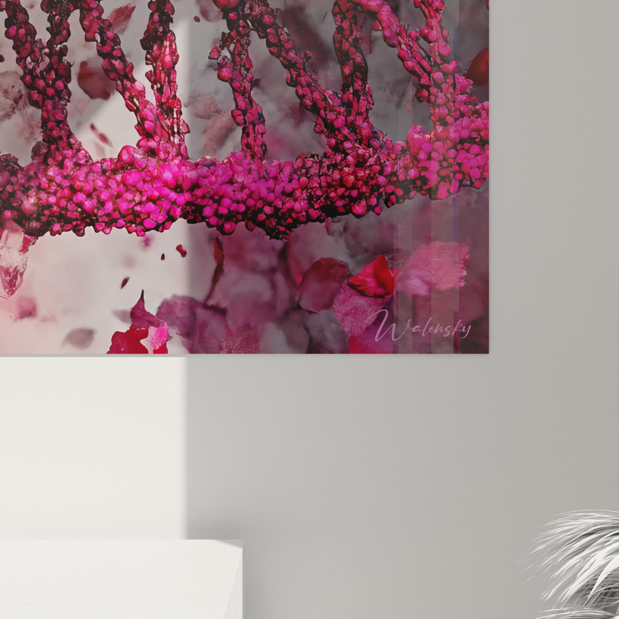 Vue ensemble tableau génétique mural, format panoramique hélix ADN décorative