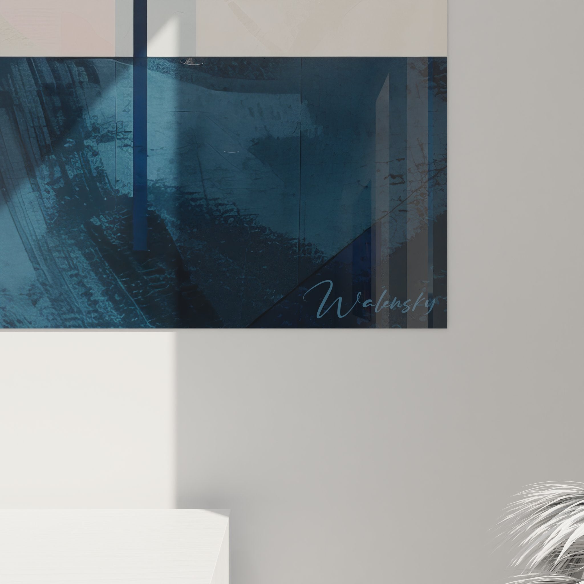 Vue ensemble tableau géométrique abstrait coloré, art moderne décoratif pour intérieur contemporain