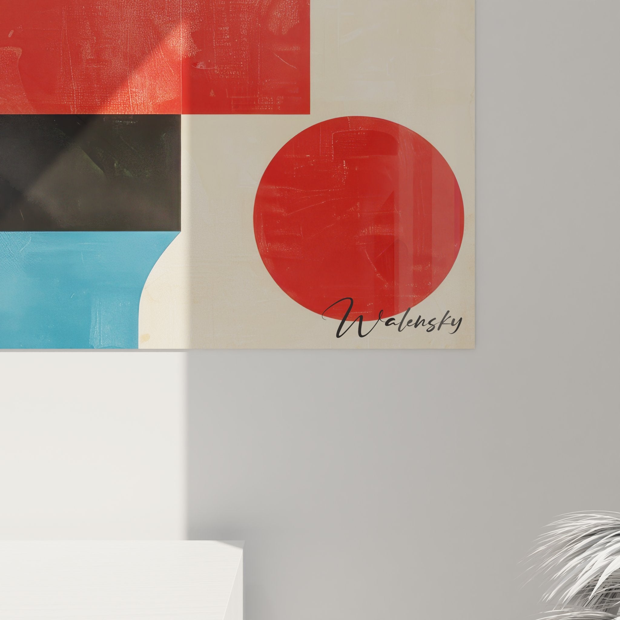 Vue ensemble tableau géométrique abstrait formes colorées composition moderne art mural design