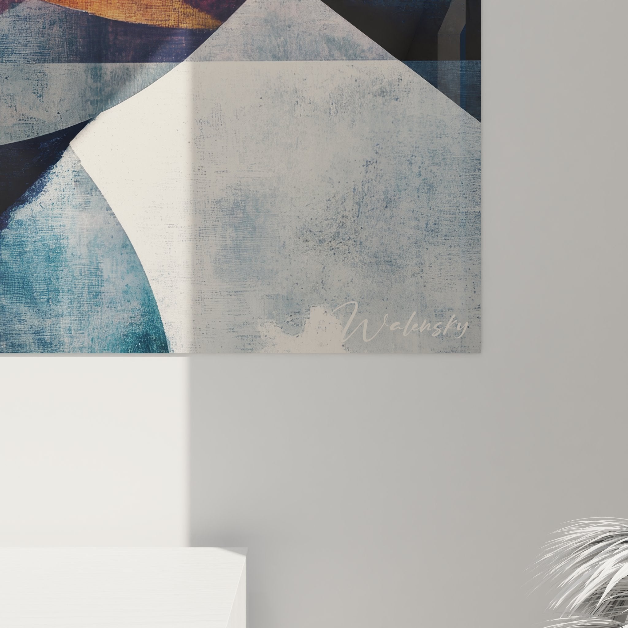 Vue d'ensemble du tableau géométrique abstrait aux motifs circulaires pour décoration murale moderne