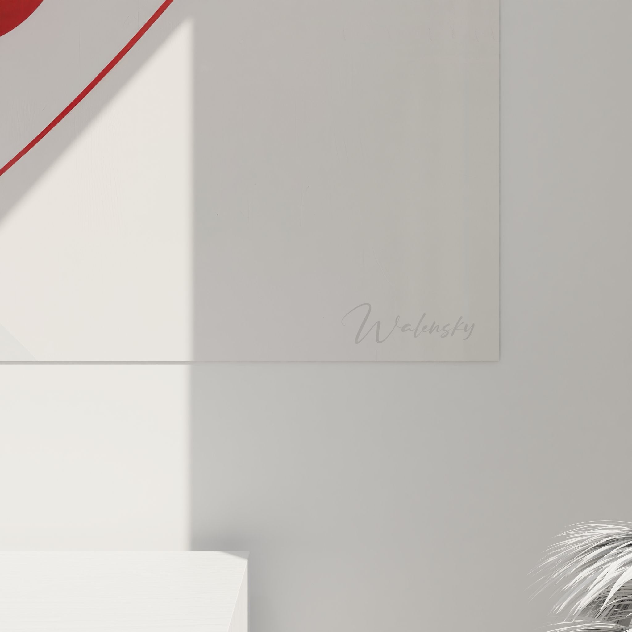 Vue ensemble tableau géométrique abstrait Bauhaus avec formes colorées et composition moderne