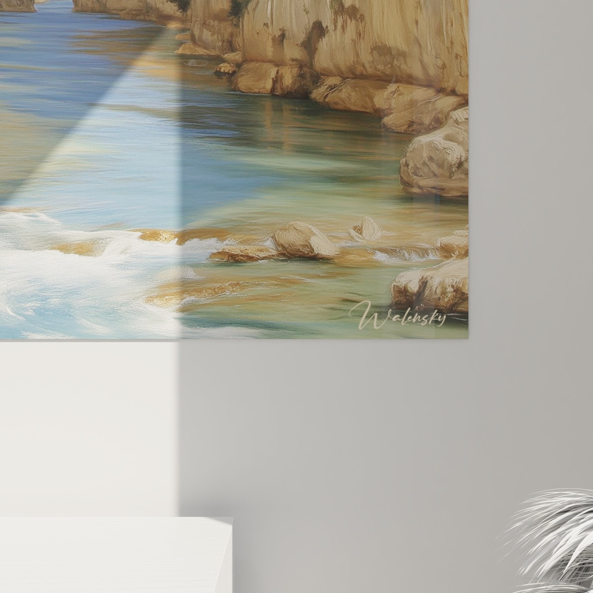 Vue ensemble tableau mural gorges naturelles, canyon aux eaux turquoise art décoratif Wielinsky