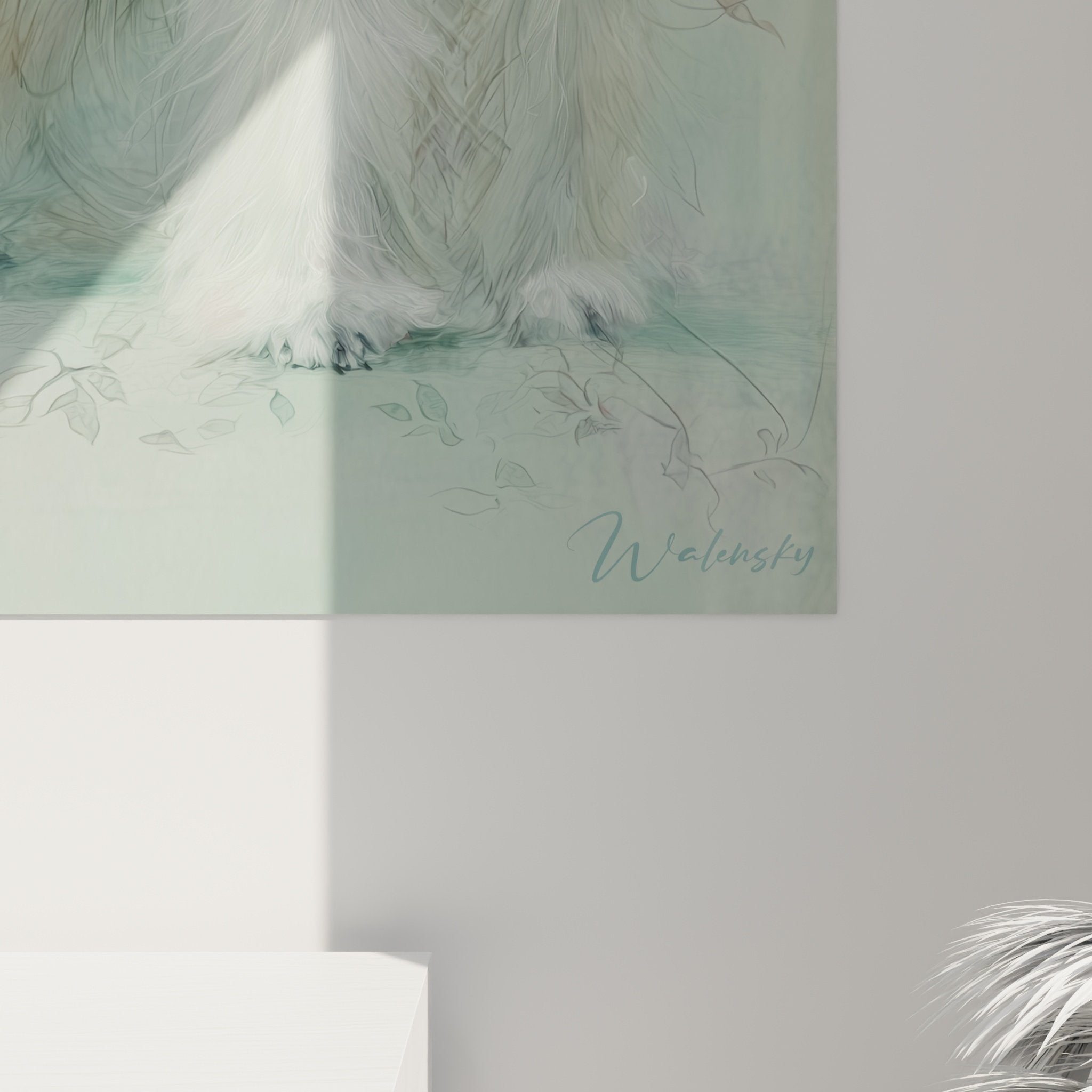 Übersicht des majestätischen afghanischen Windhund-Gemäldes in zeitgenössischem Interieur mit harmonischen Farben