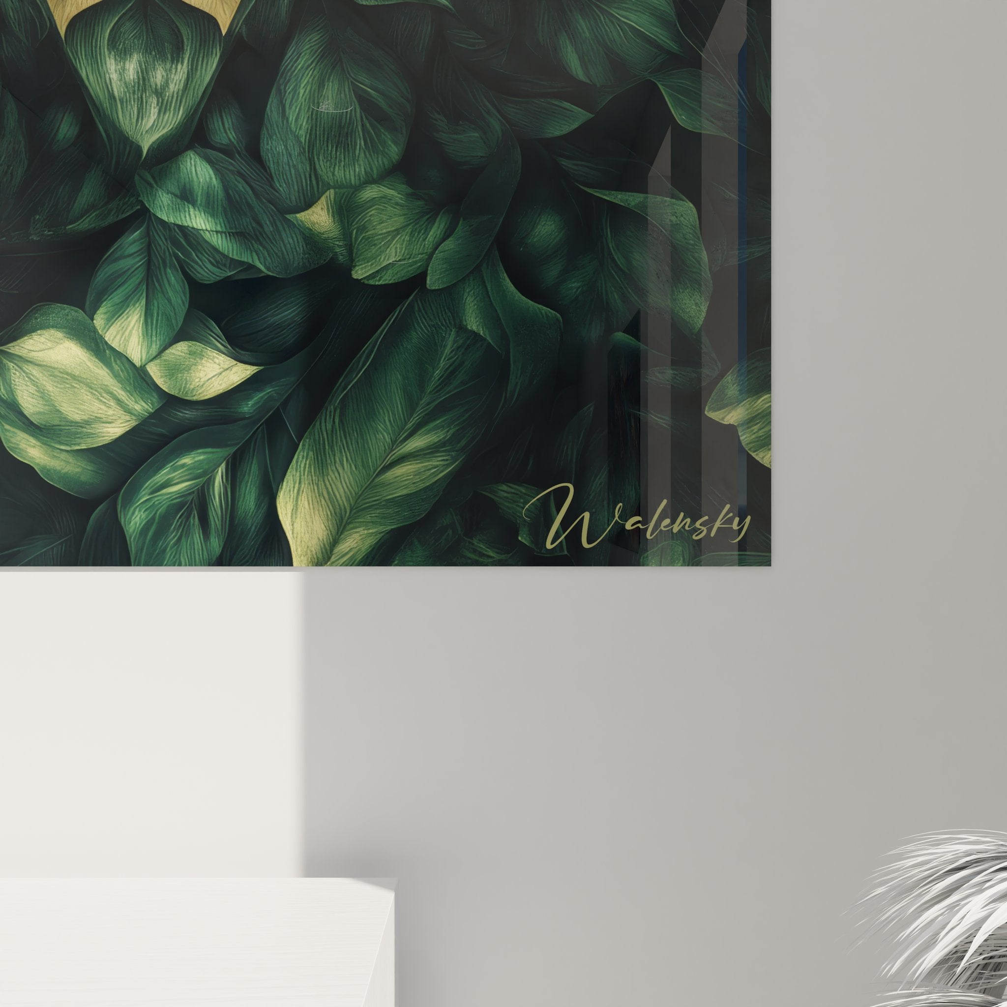 Vue d'ensemble tableau fractale mandala végétal harmonisant décoration moderne