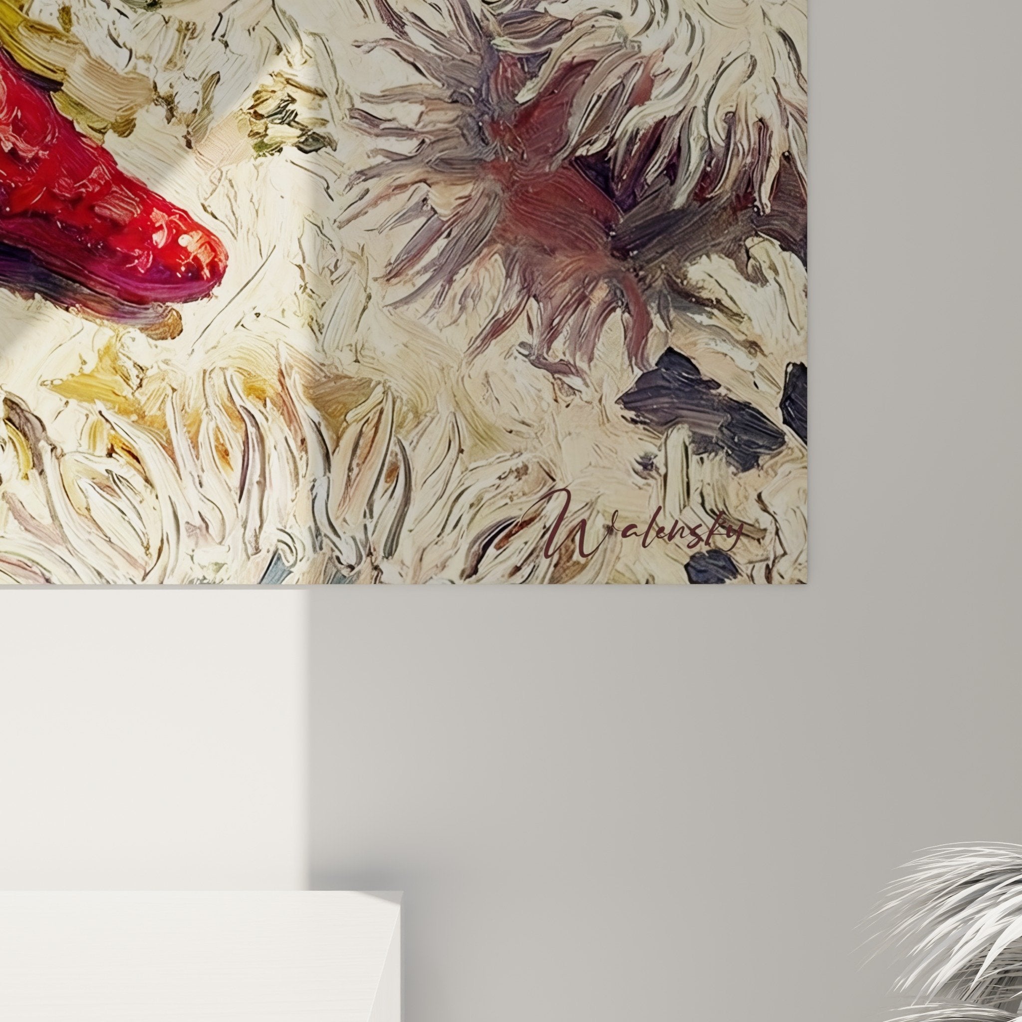 Übersicht Meeresbild Roter Seestern, künstlerische Komposition mit Meereslebewesen aus der Tiefe