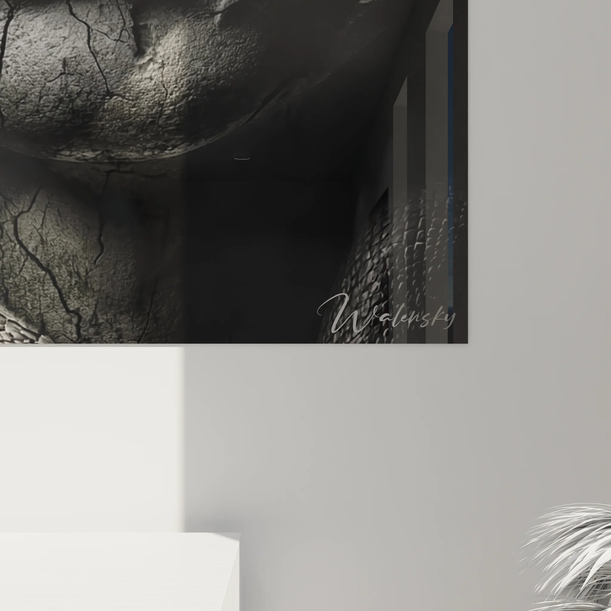 Vue ensemble tableau meduse serpents noir blanc, œuvre murale mythologique décorative