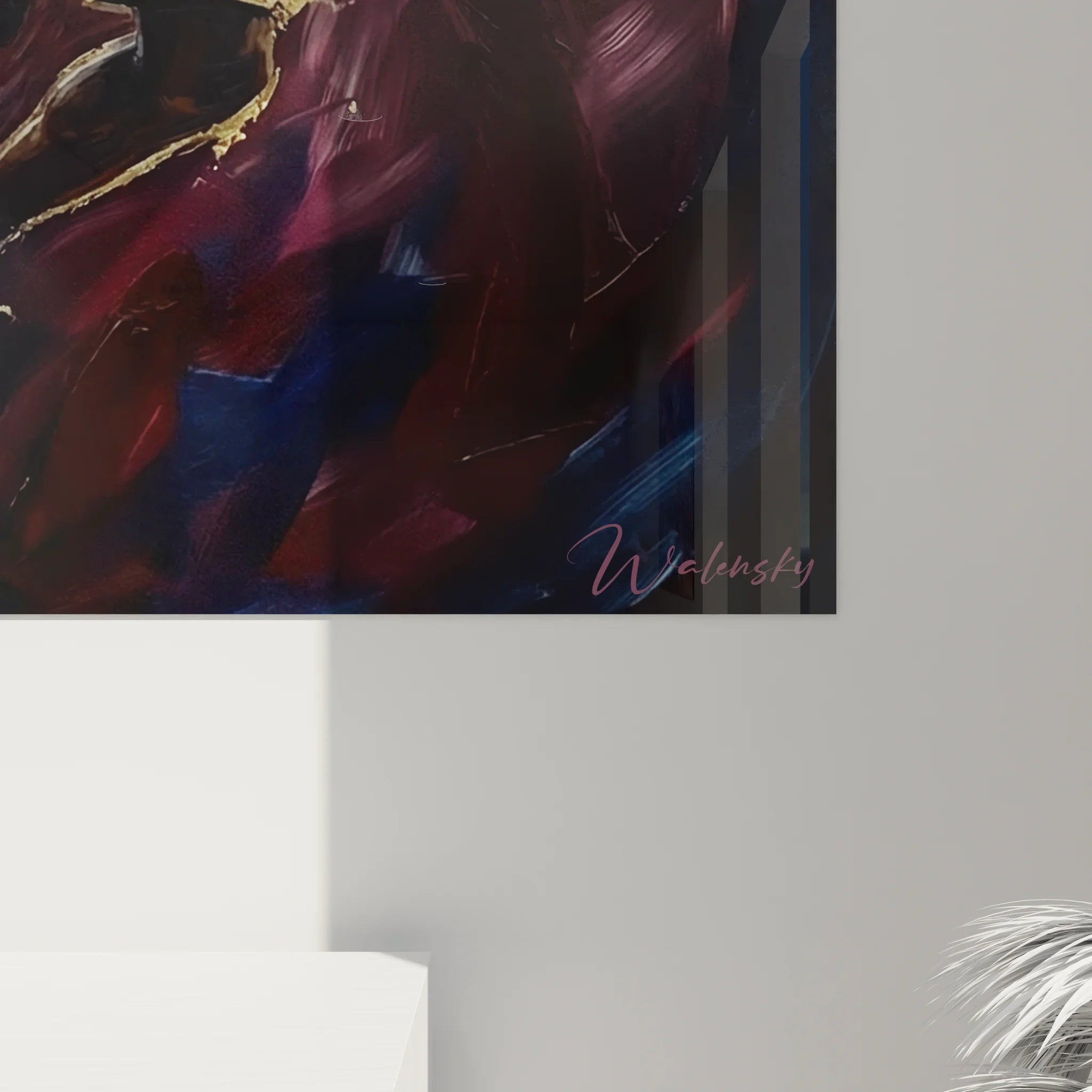 Vue ensemble tableau mural basketball dunk spectaculaire décoration sport dorée XXL