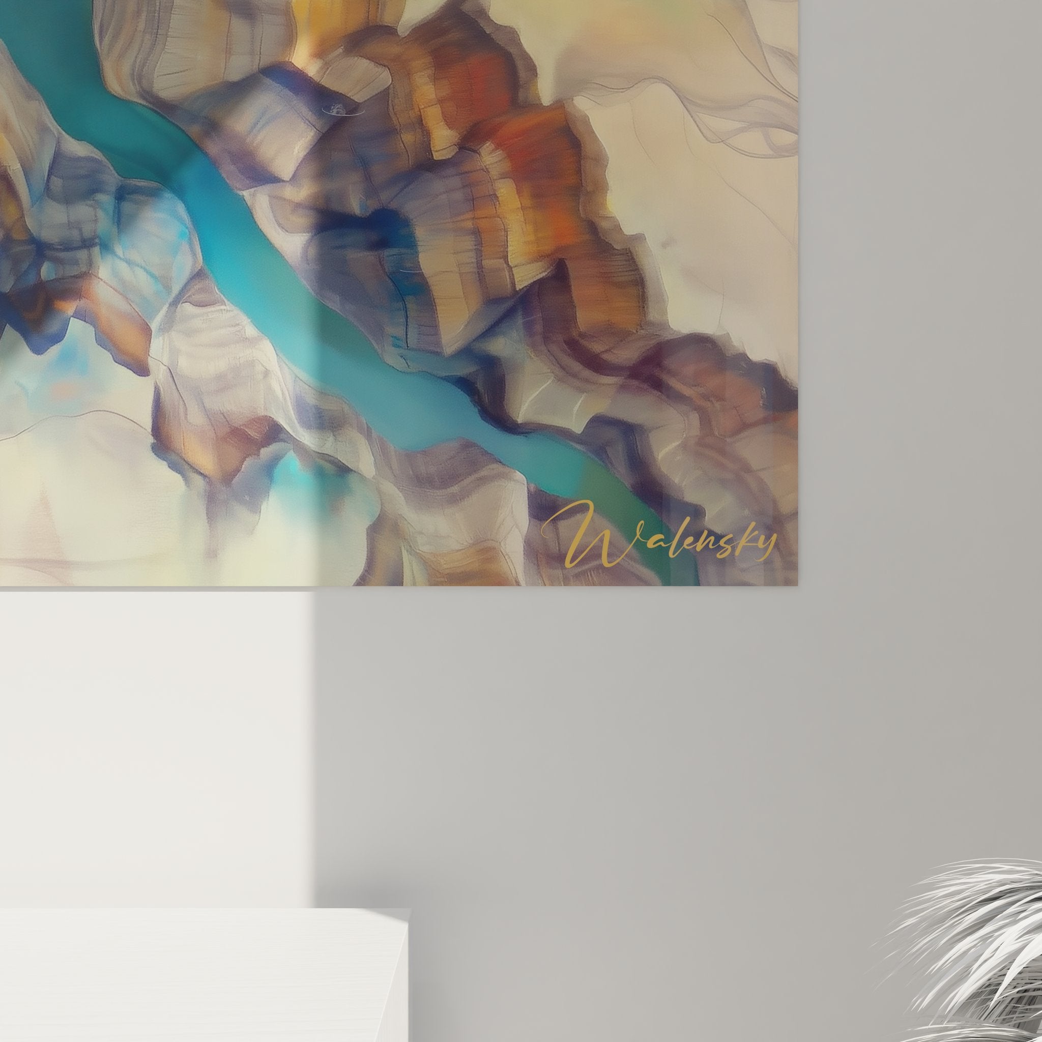 Vue d'ensemble tableau mural canyon abstrait érosion dans intérieur contemporain